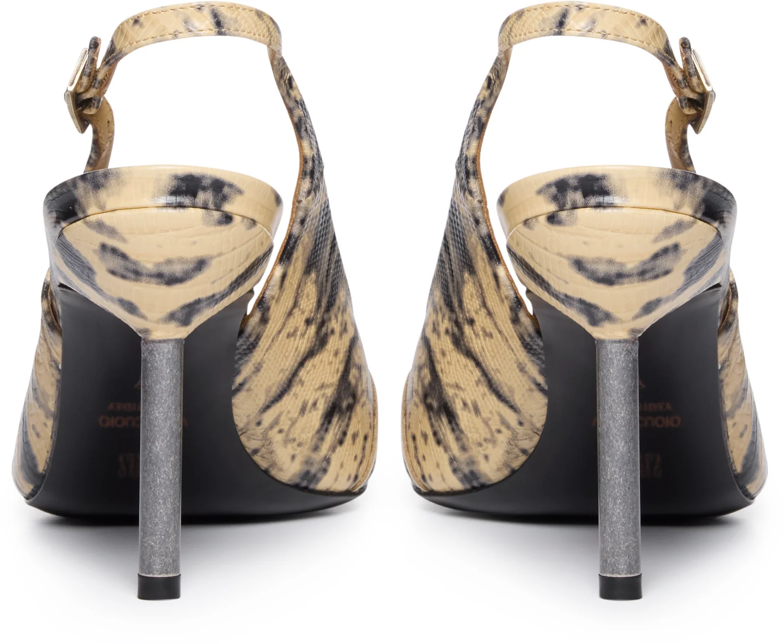 KNWLS Carmine Lizard Embossed Leather Mules