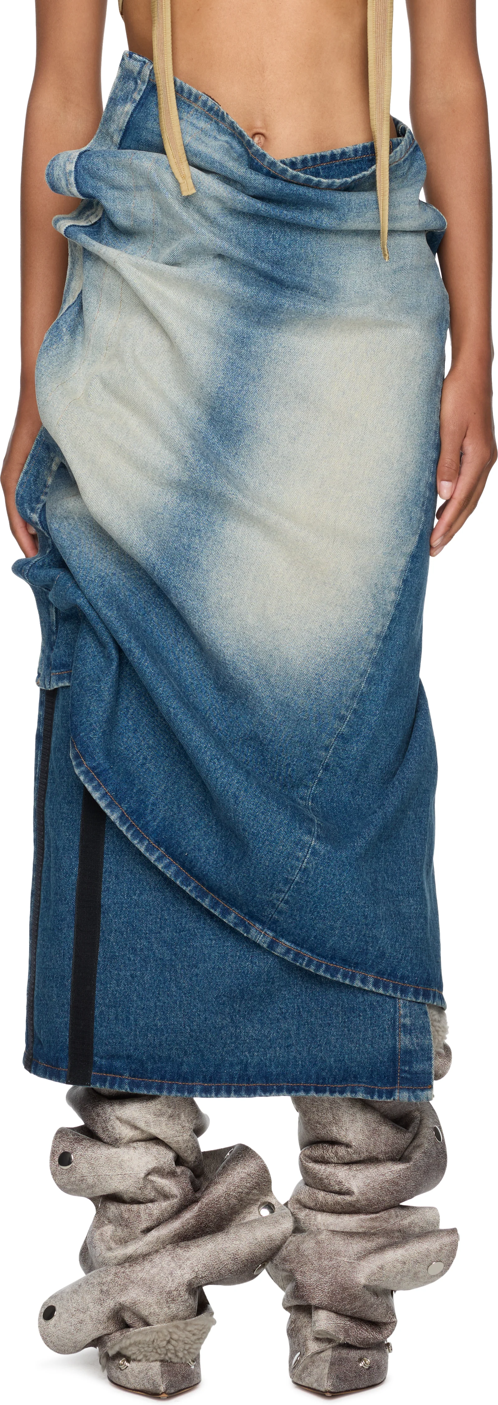 Y/Project Velcro Denim Skirt