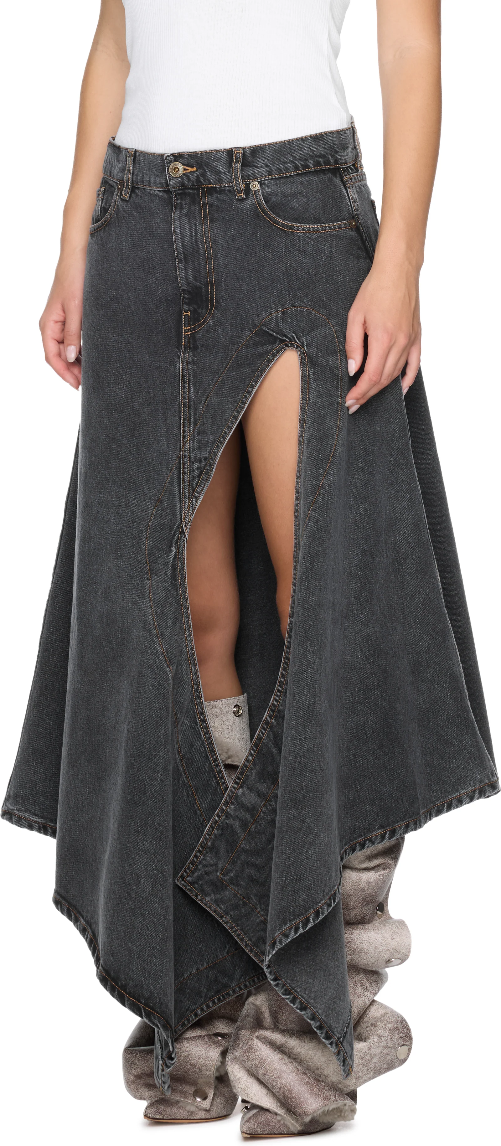 Y/Project Evergreen Cut-Out Denim Skirt