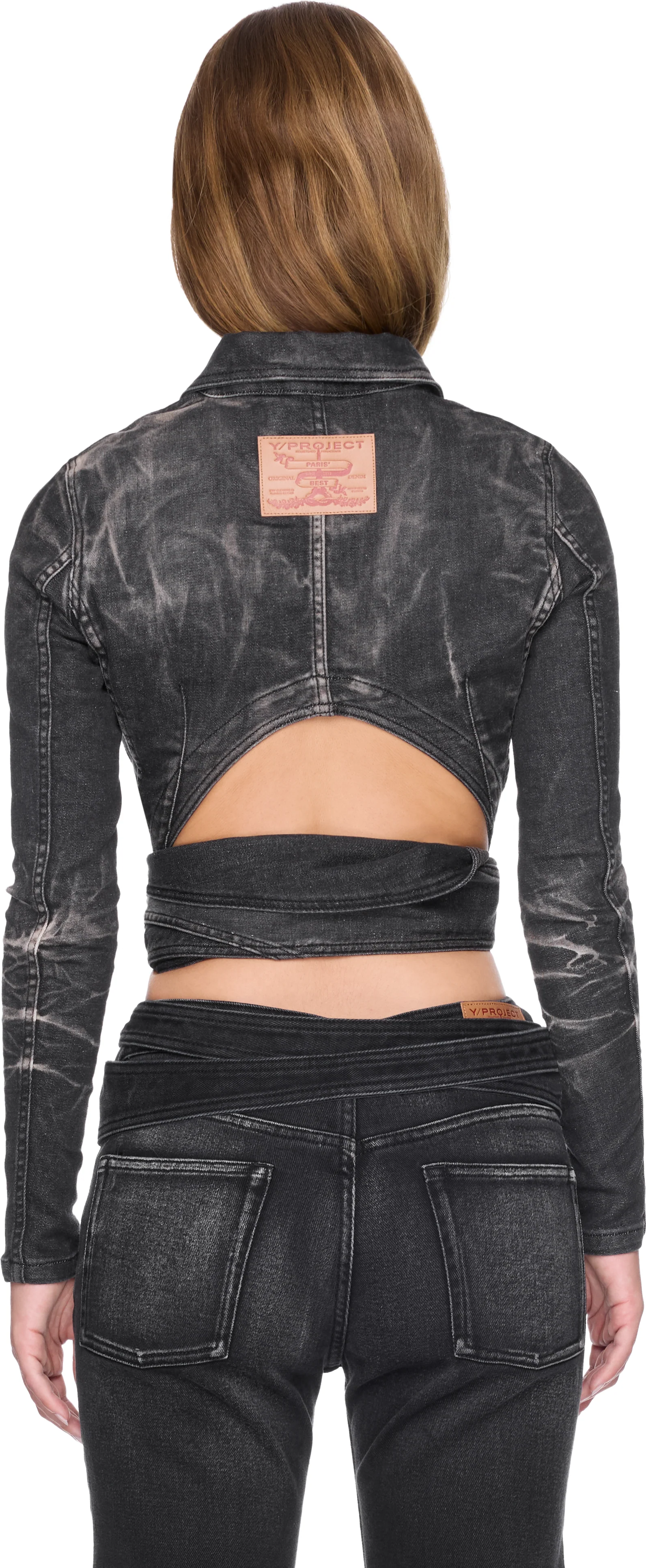 Y/Project Wrap Fitted Denim Jacket