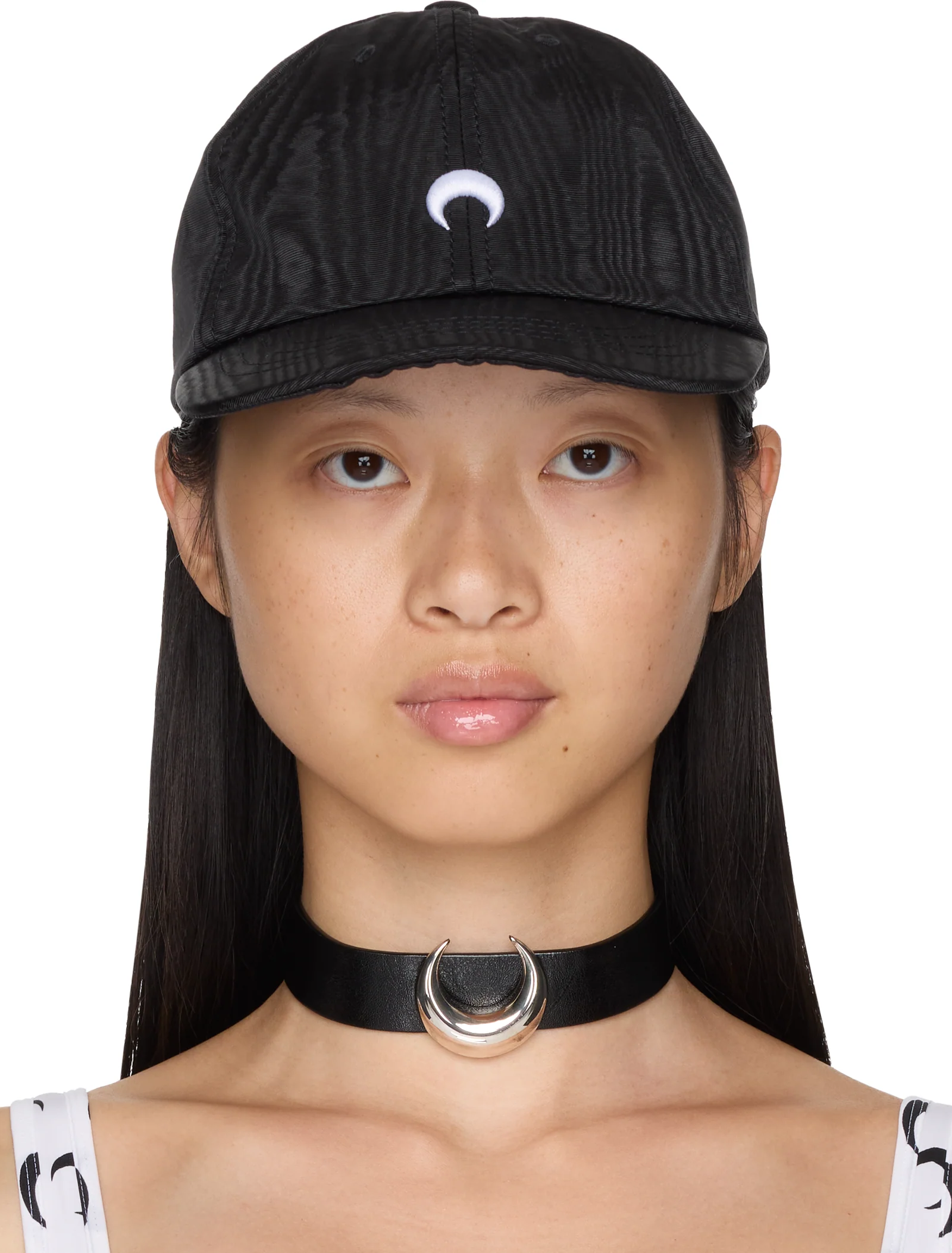 Marine Serre Recycled Pewter Moon Charm Choker