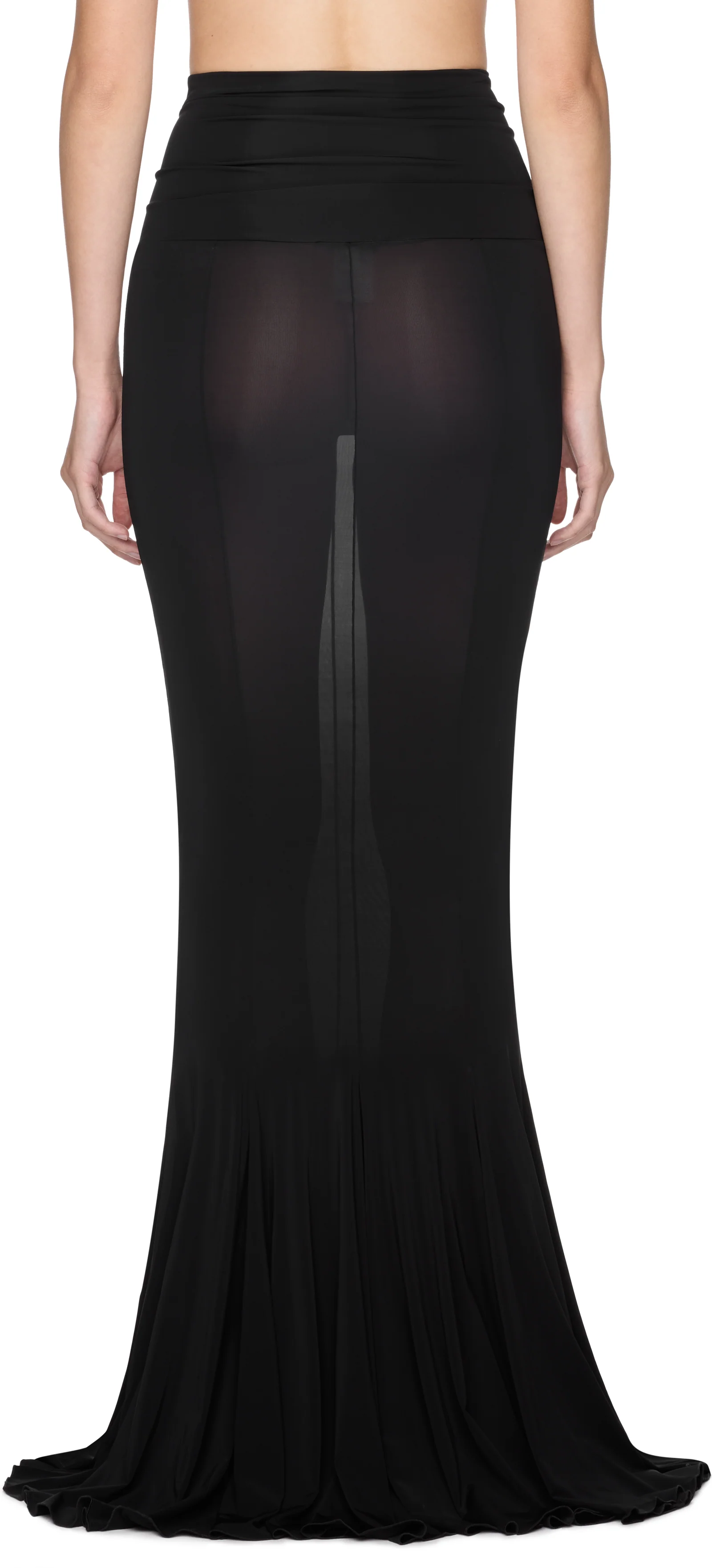 Nensi Dojaka V-Waist Flared Jersey Maxi Skirt
