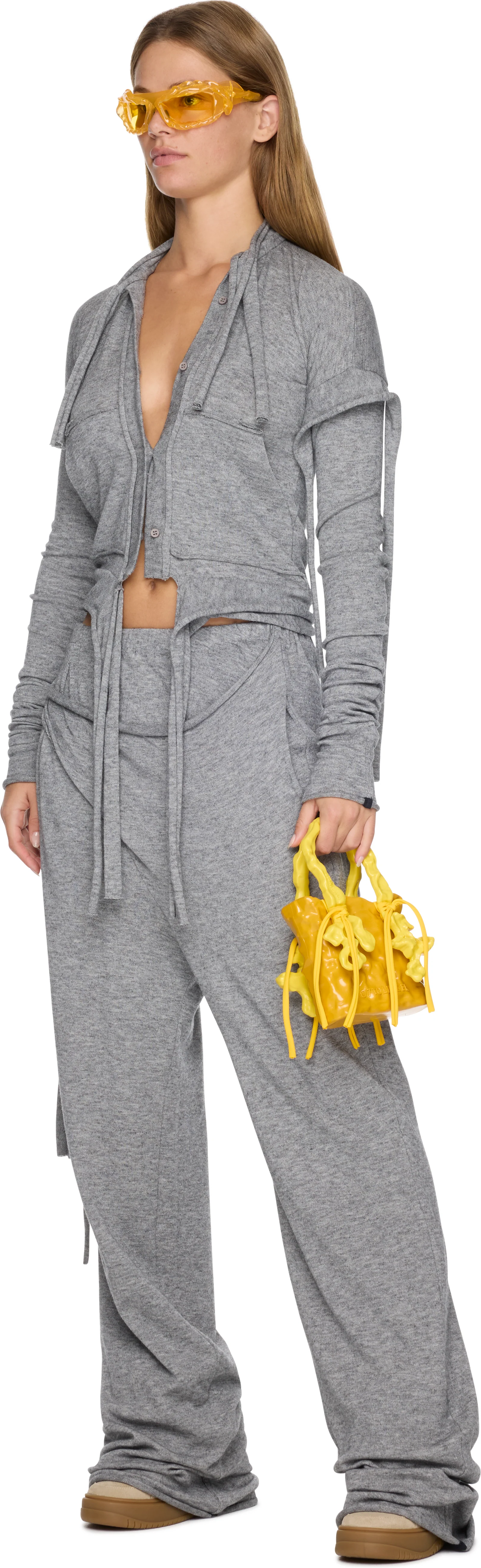 Ottolinger Strappy Knit Cardigan Sweater