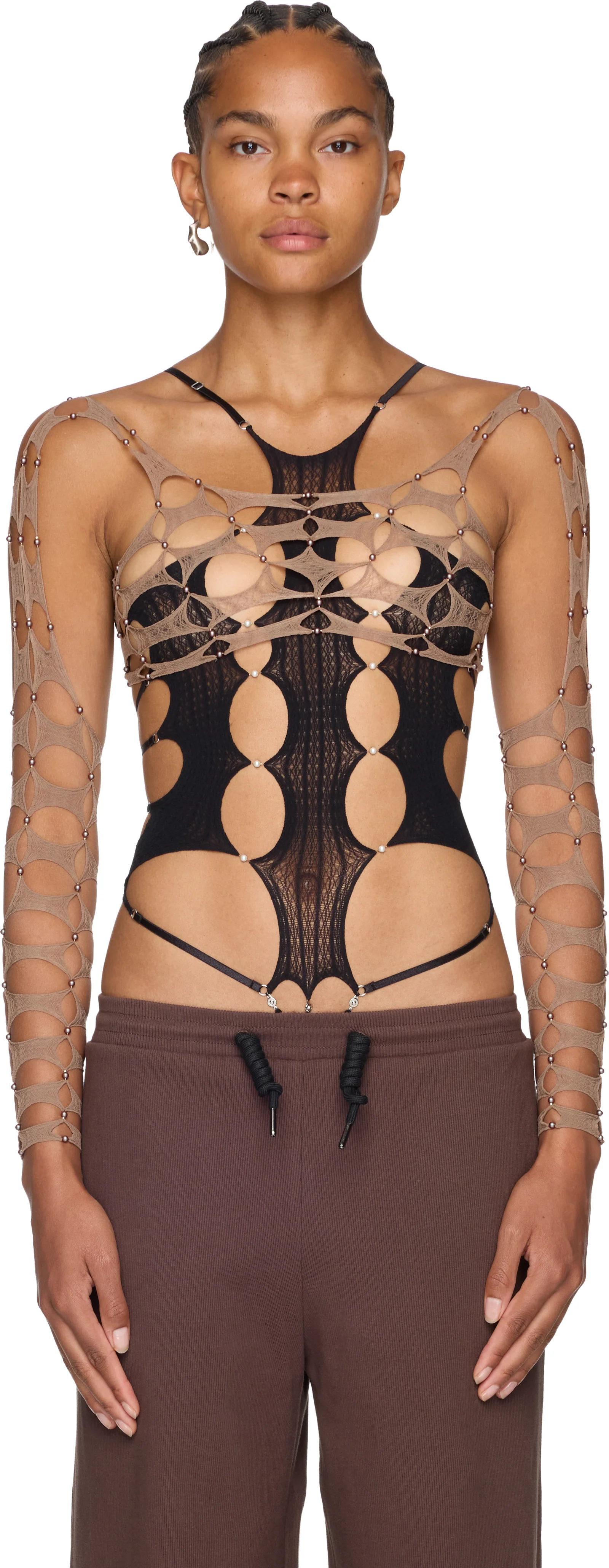 Rui Argyle Long Sleeve Crop Top