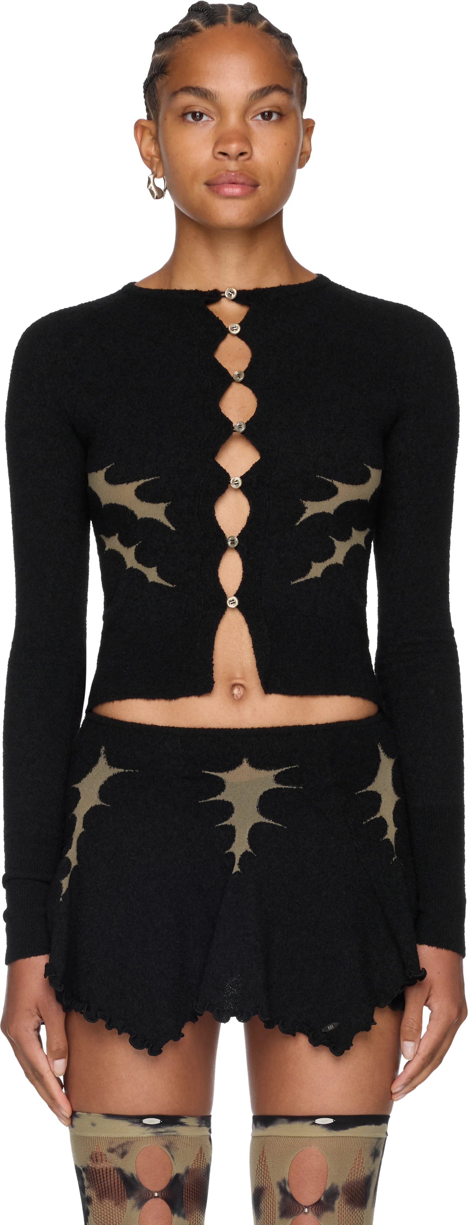 Rui Thorn Intarsia Cardigan Top