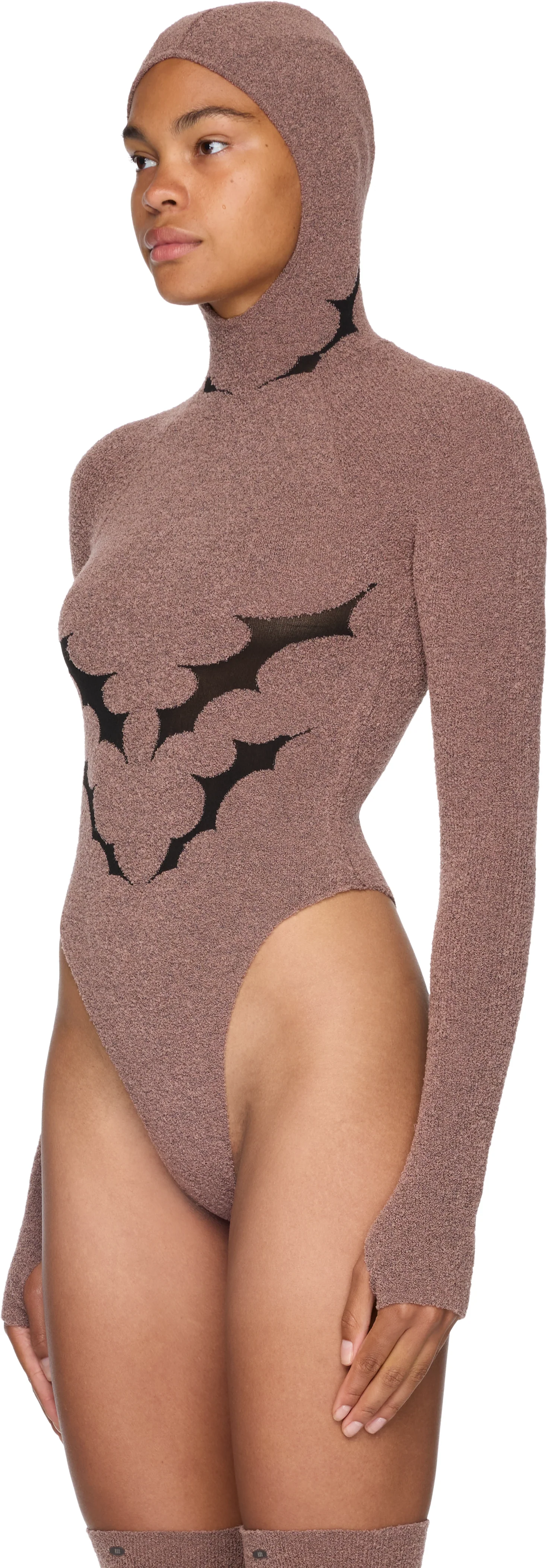 Rui Thorn Intarsia Hooded Bodysuit
