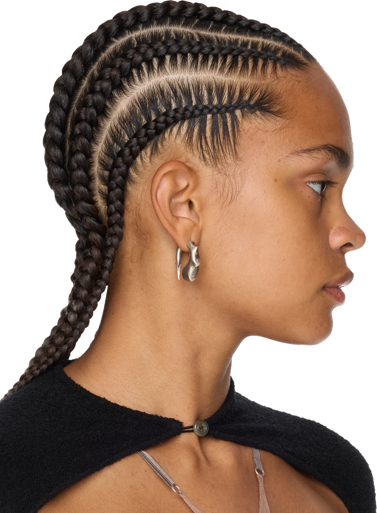 Rui Silver Curved Fishhook Earrings