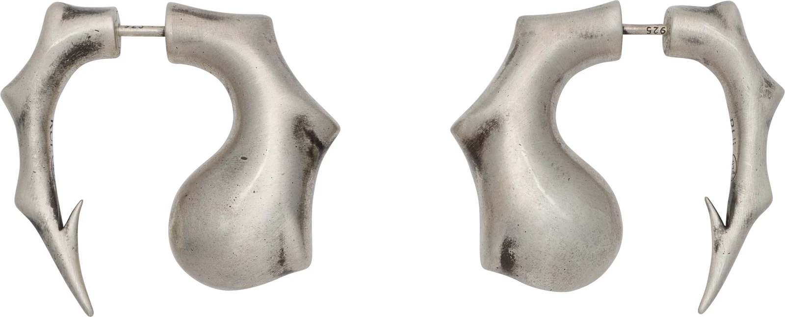 Rui Silver Curved Fishhook Earrings