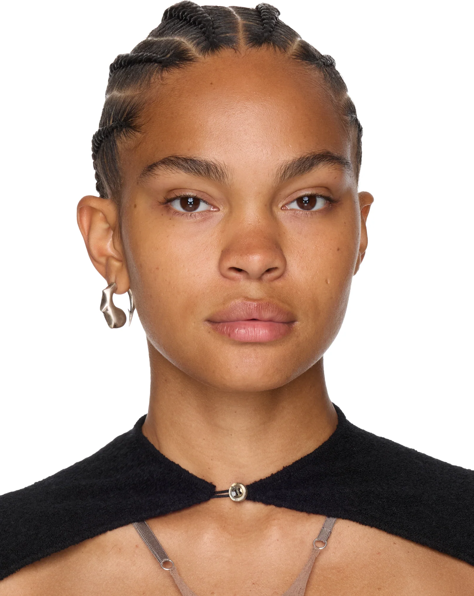 Rui Silver Curved Fishhook Earrings