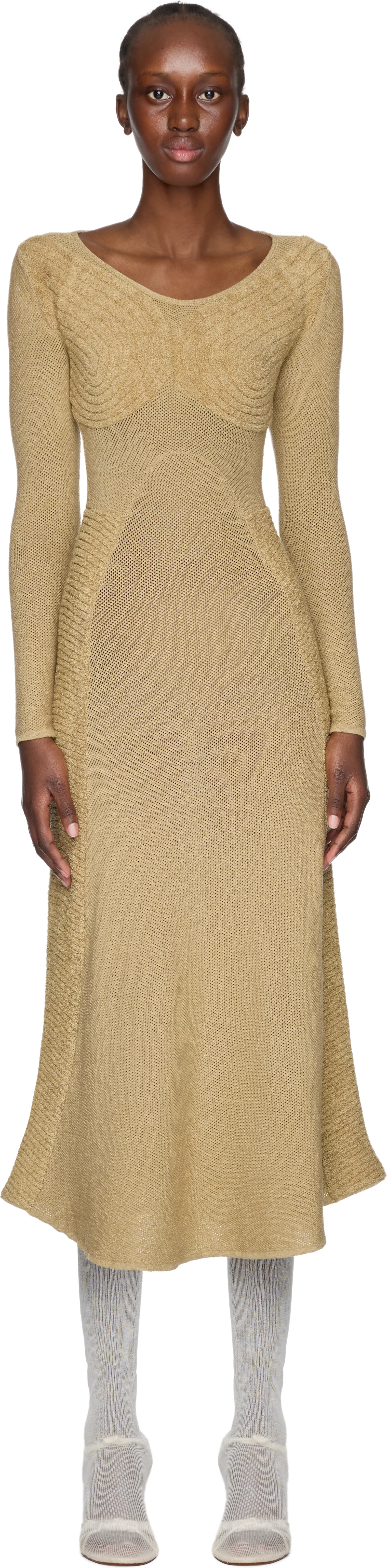 Isa Boulder Sweetheart Long Sleeve Dress