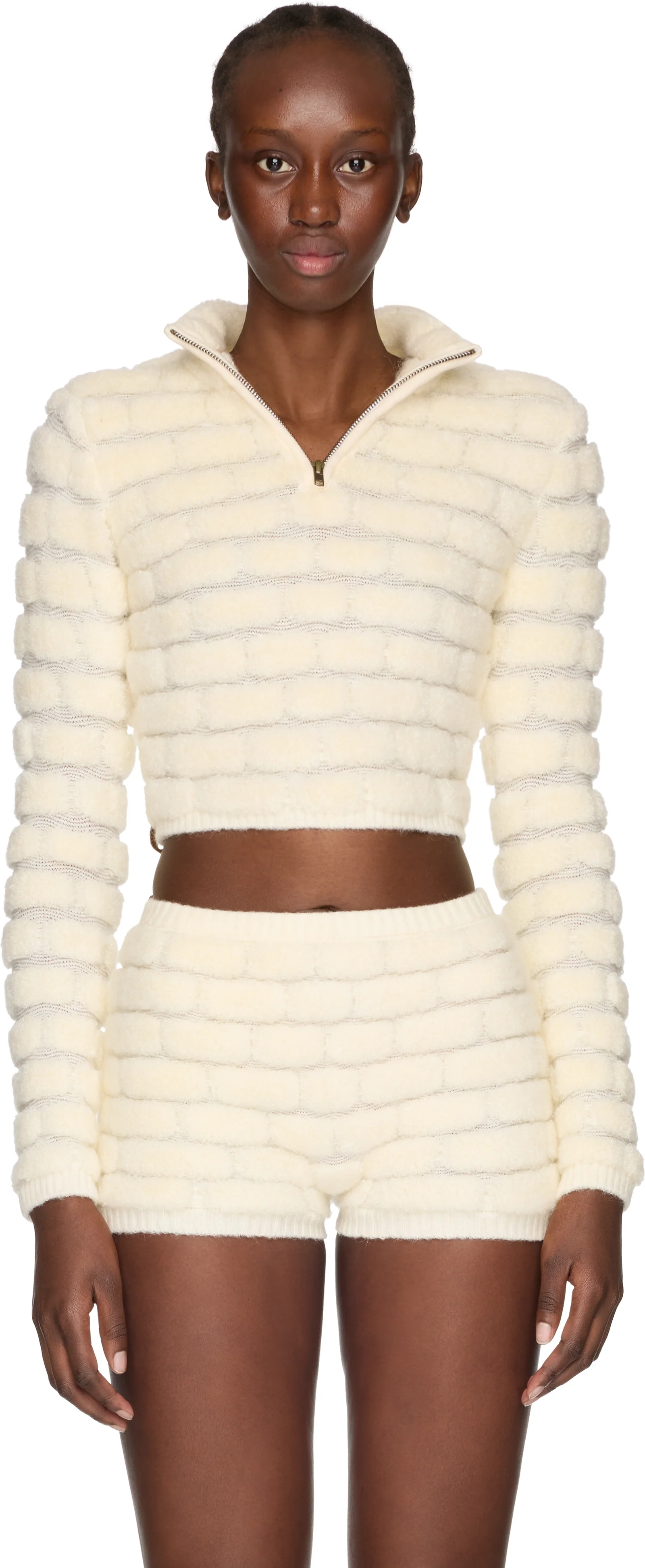 Isa Boulder Brick Cropped Sweater Top