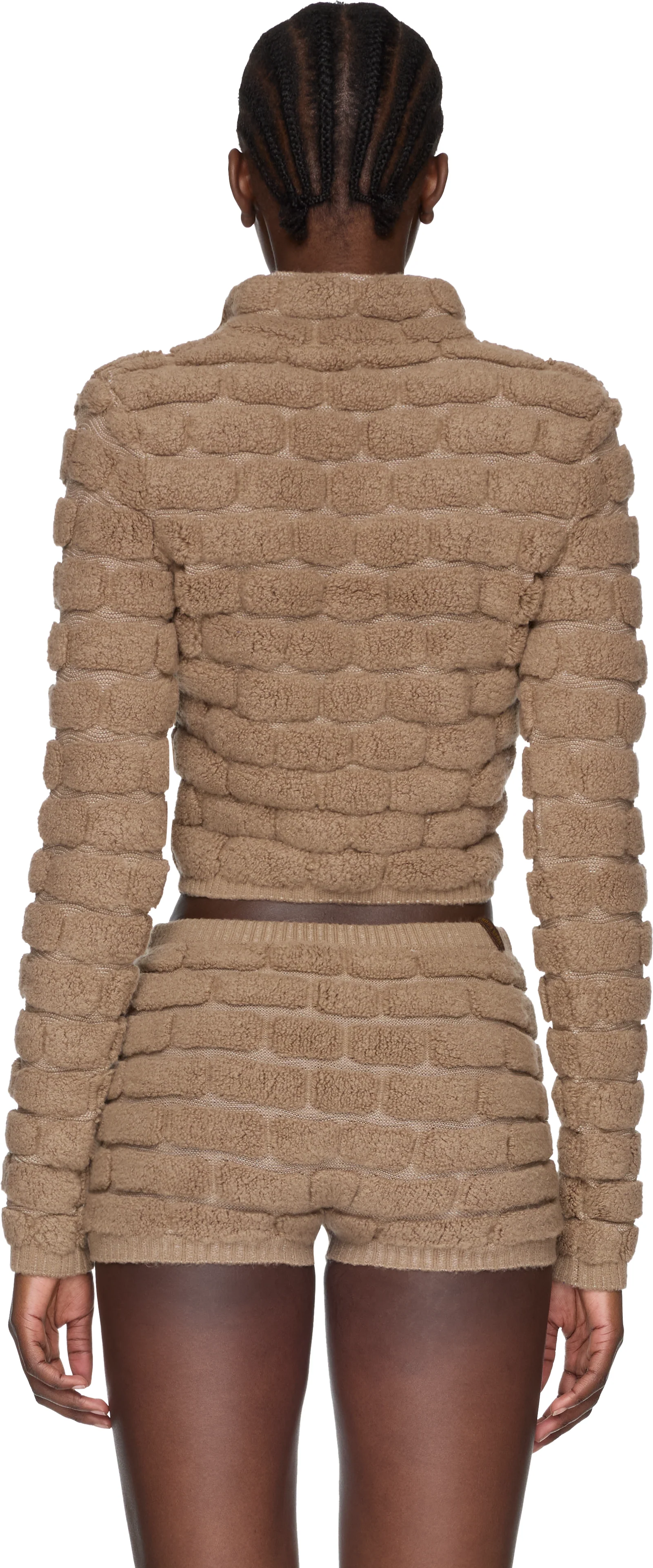 Isa Boulder Brick Cropped Sweater Top
