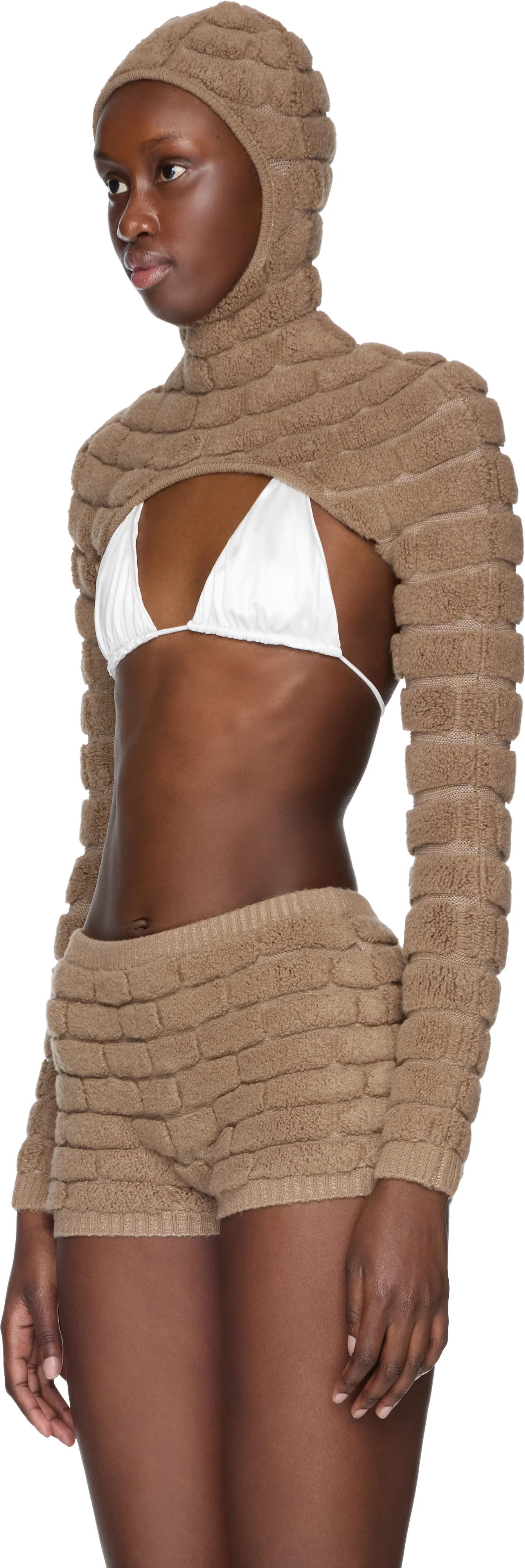 Isa Boulder Brick Long Sleeve Bolero Top