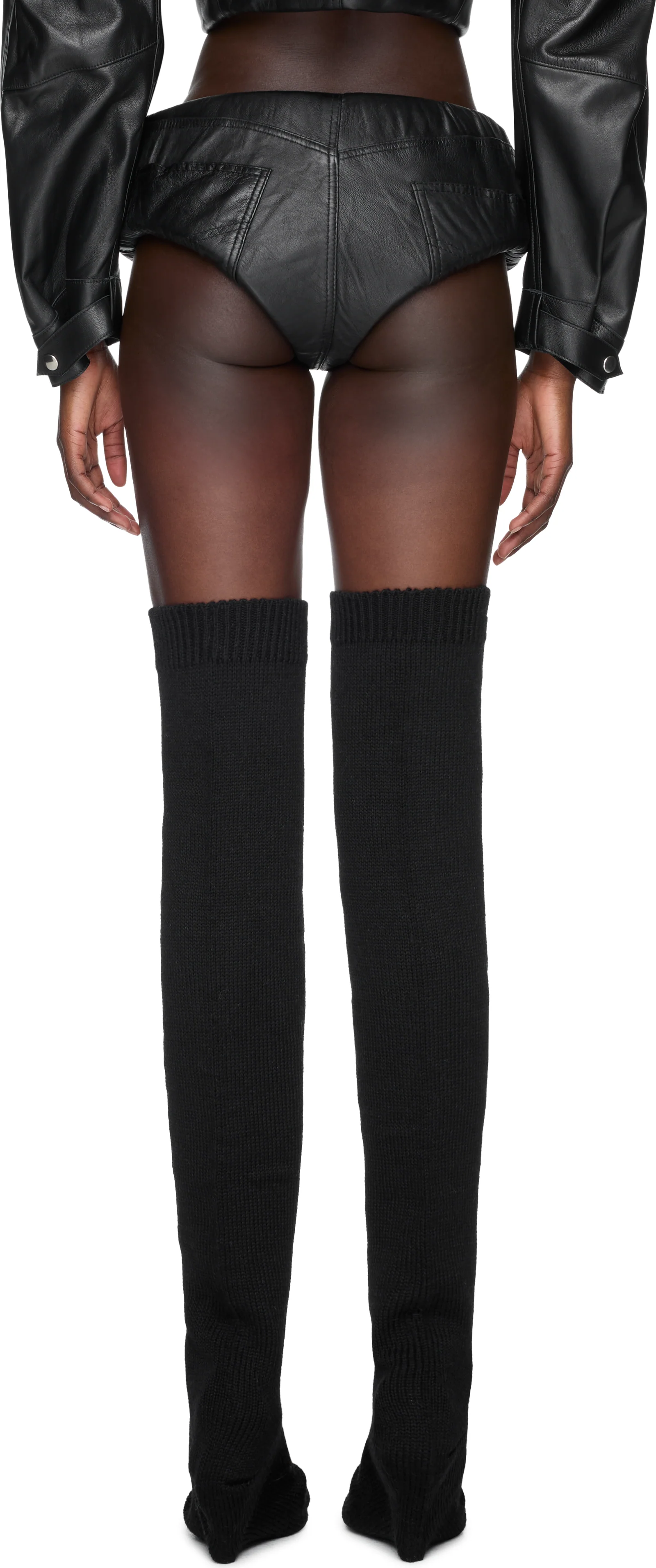 Duran Lantink Leather Foam Mini Shorts