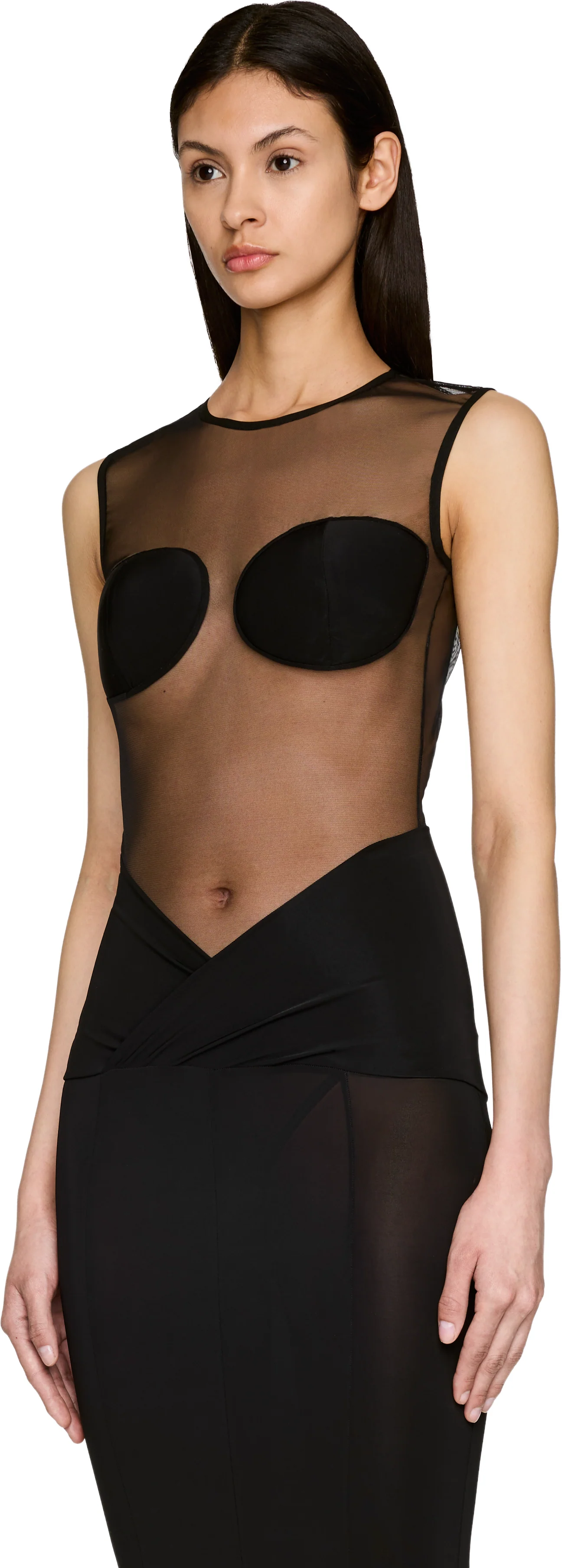 Nensi Dojaka Sheer Padded Bra Bodysuit