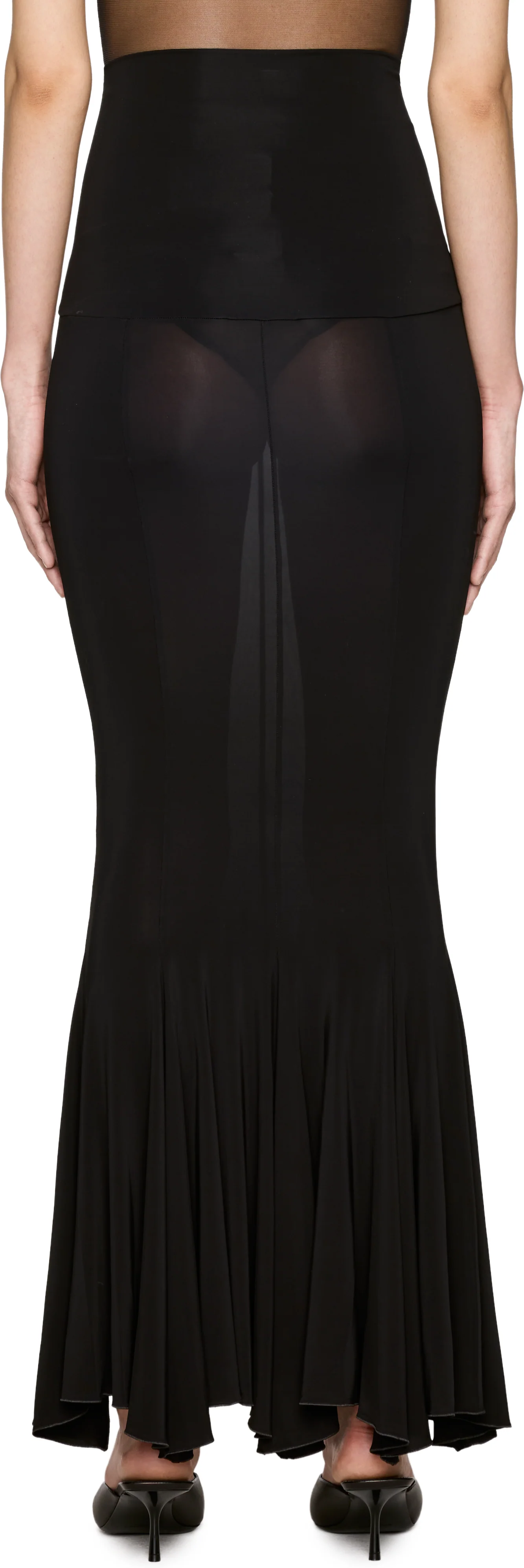 Nensi Dojaka Yasmin V-Waist Flared Jersey Midi Skirt