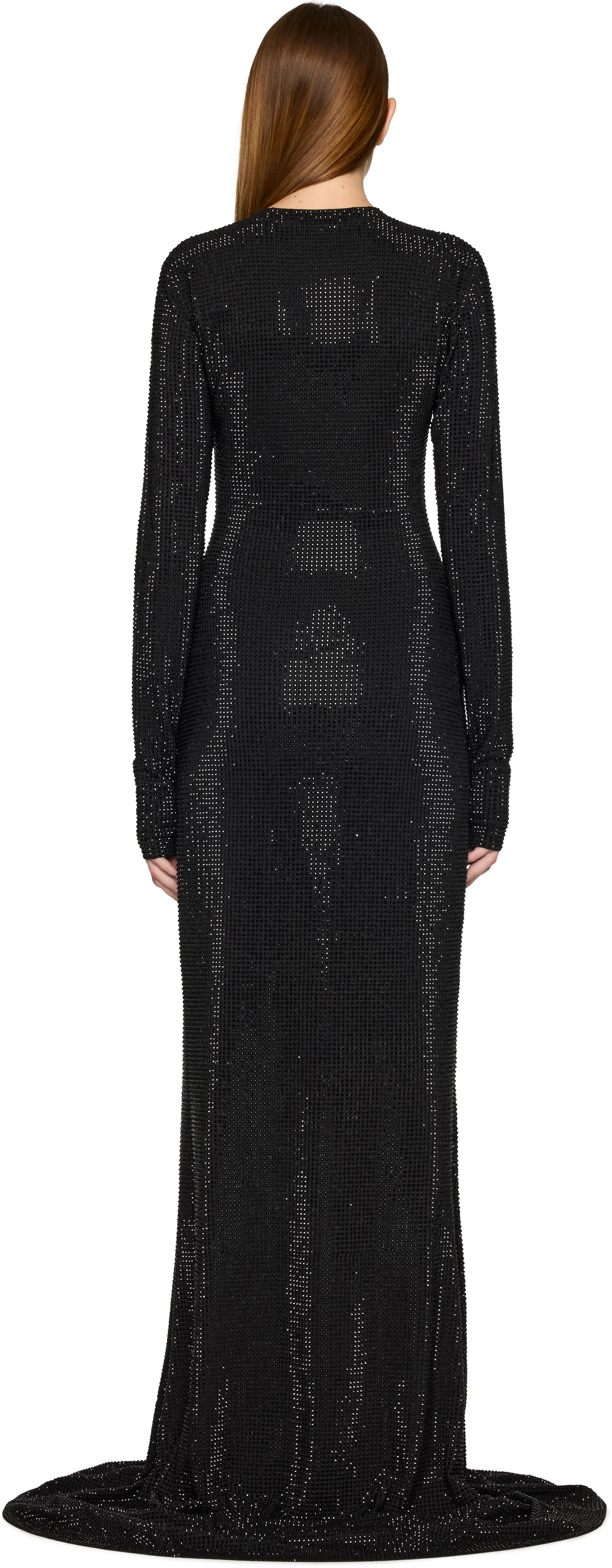 VETEMENTS Couture Iced-Out Longsleeve Maxi Dress