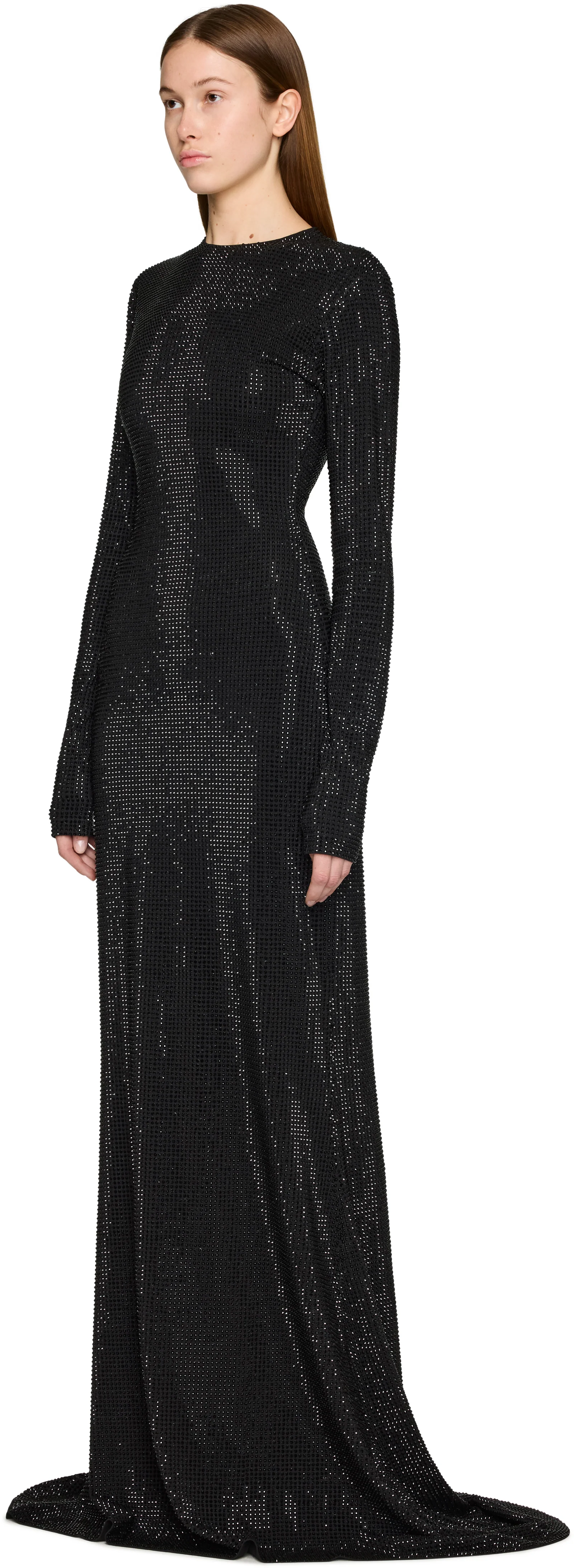 VETEMENTS Couture Iced-Out Longsleeve Maxi Dress