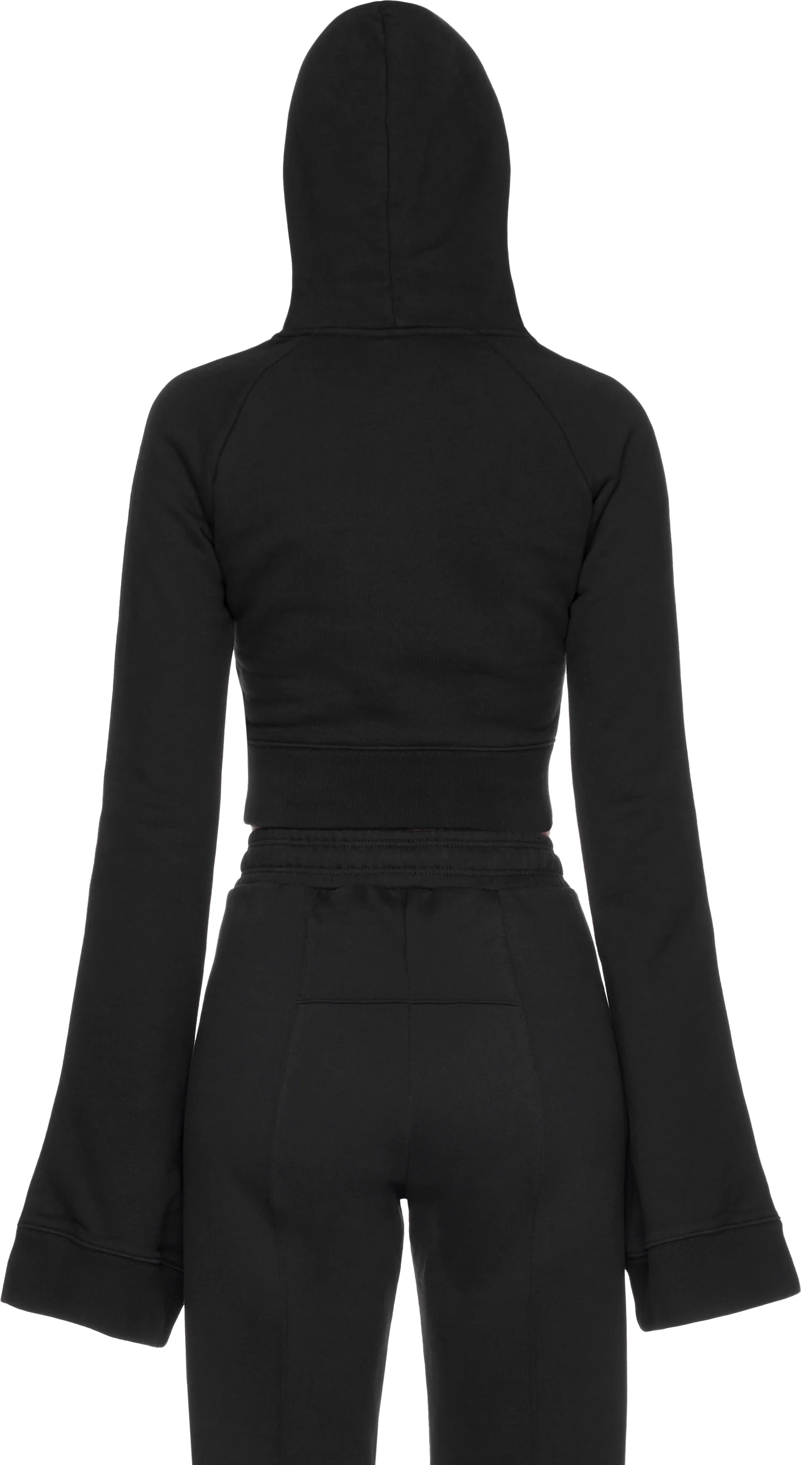 VETEMENTS Flared Sleeve Cropped Hoodie Top