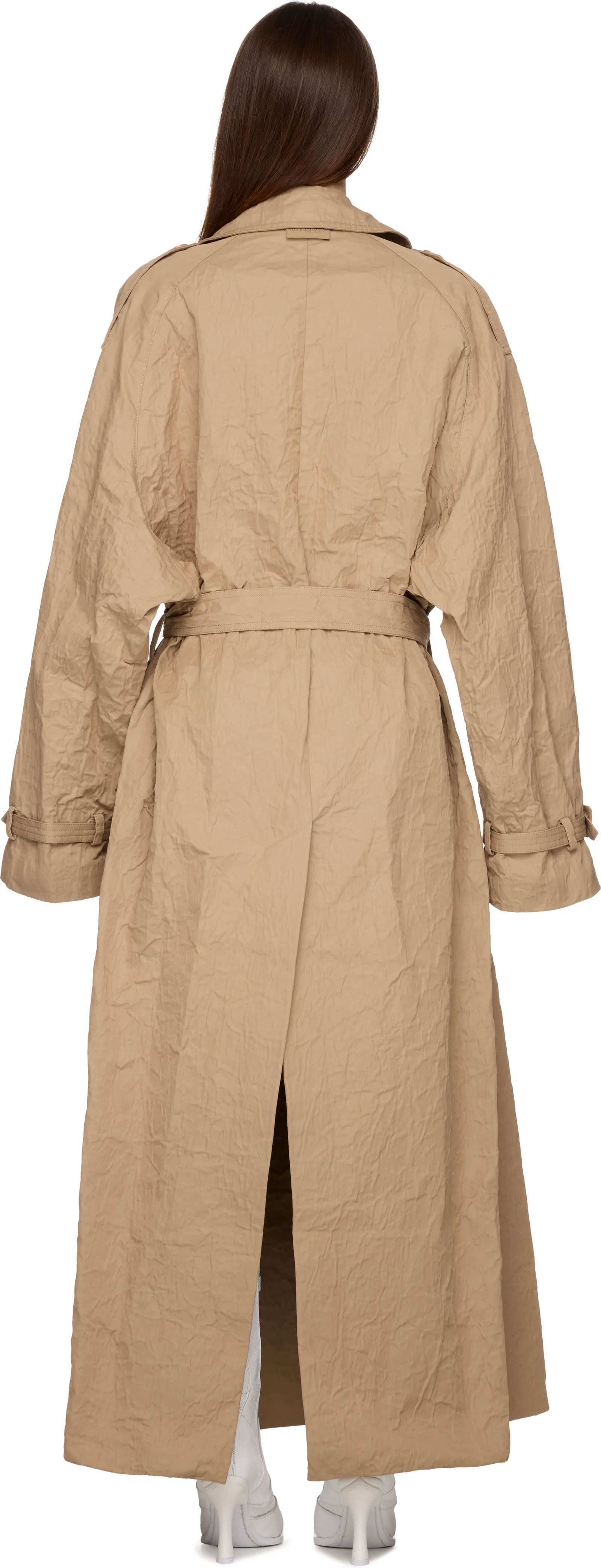 VETEMENTS Metalized Wrinkled Trench Coat