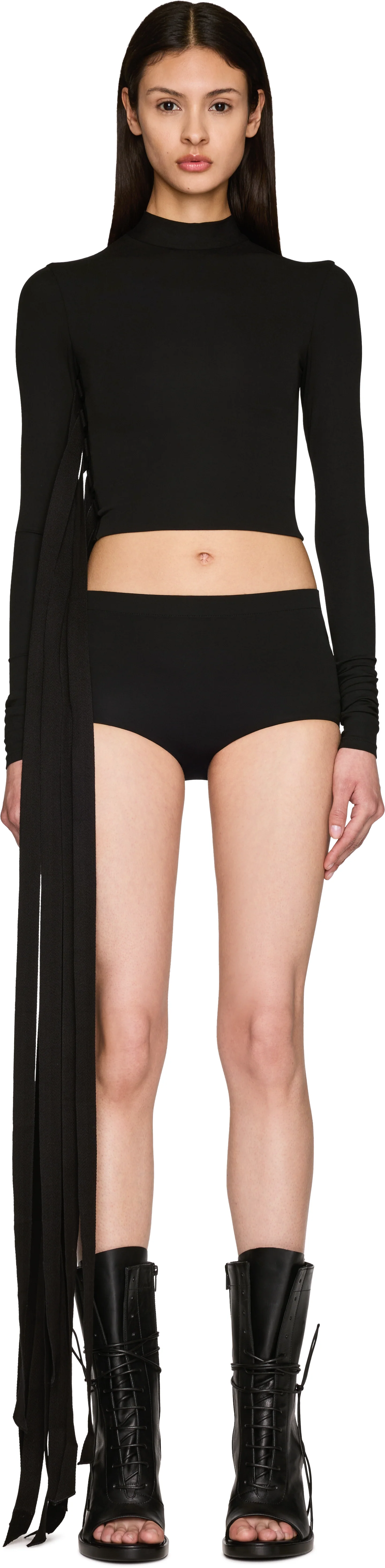 Ann Demeulemeester Wivan Long Sleeve Cropped Top