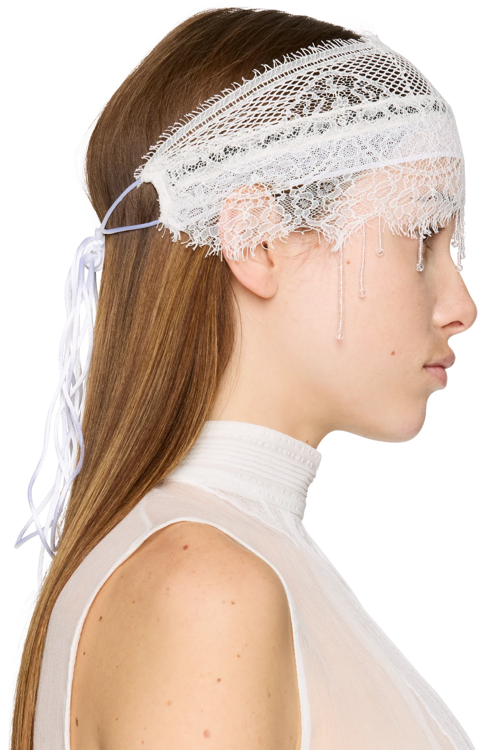 Ann Demeulemeester Klas Embroidered Lace Cap