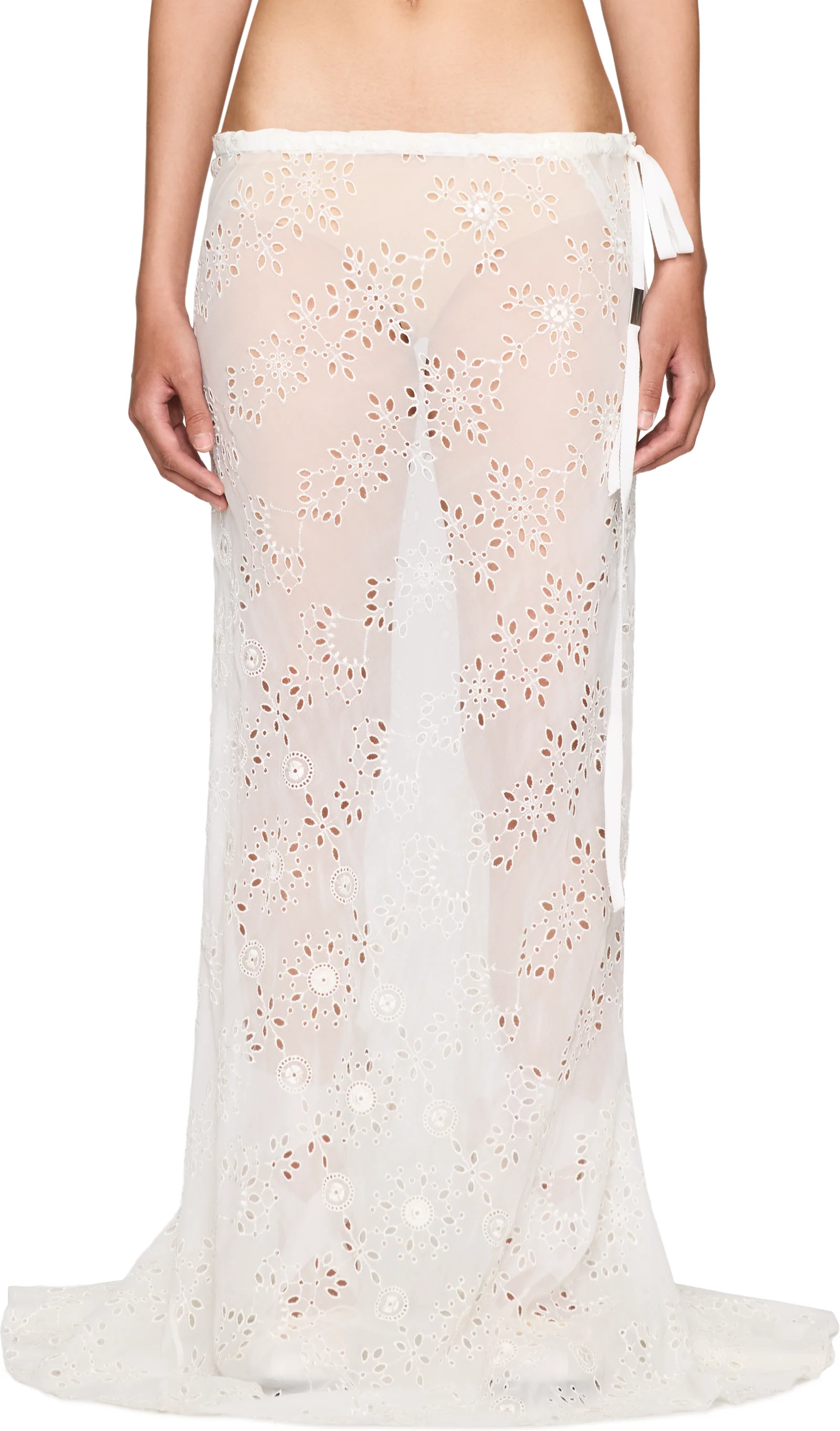 Ann Demeulemeester Sheila Long Bias Embroidered Skirt
