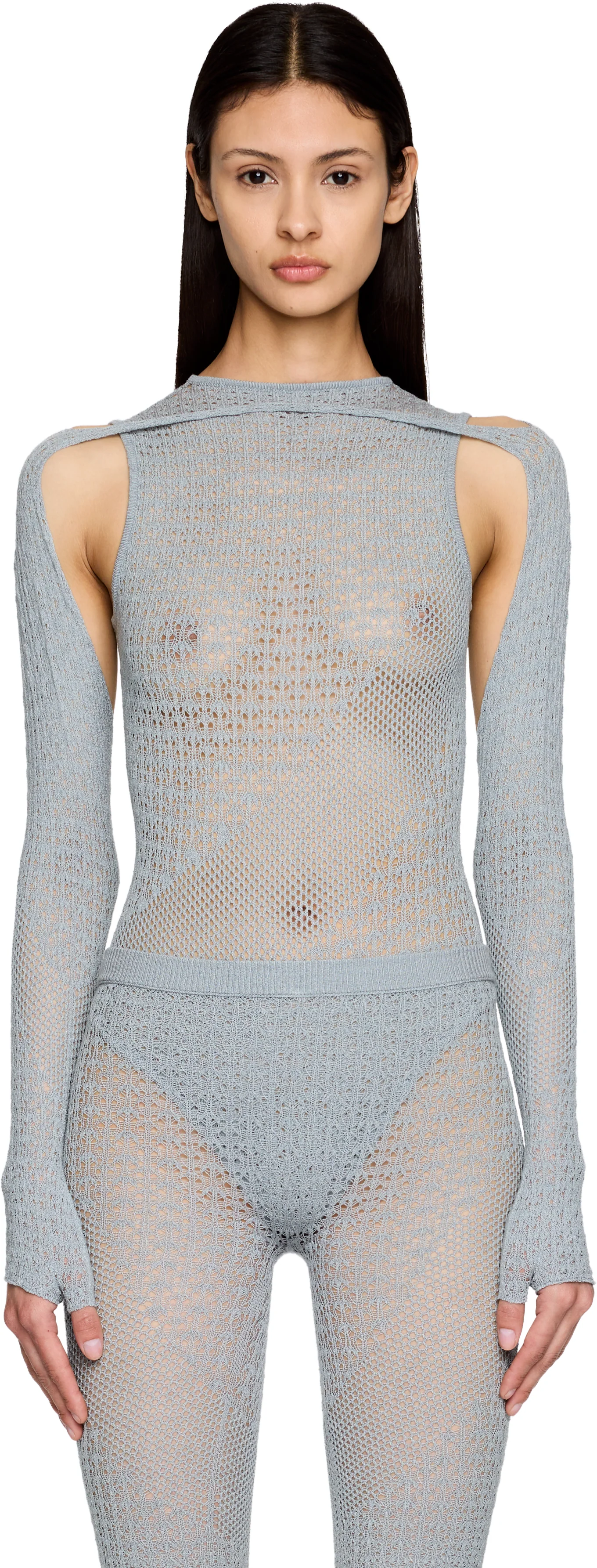 Isa Boulder Rib-Knit Halter Bodysuit