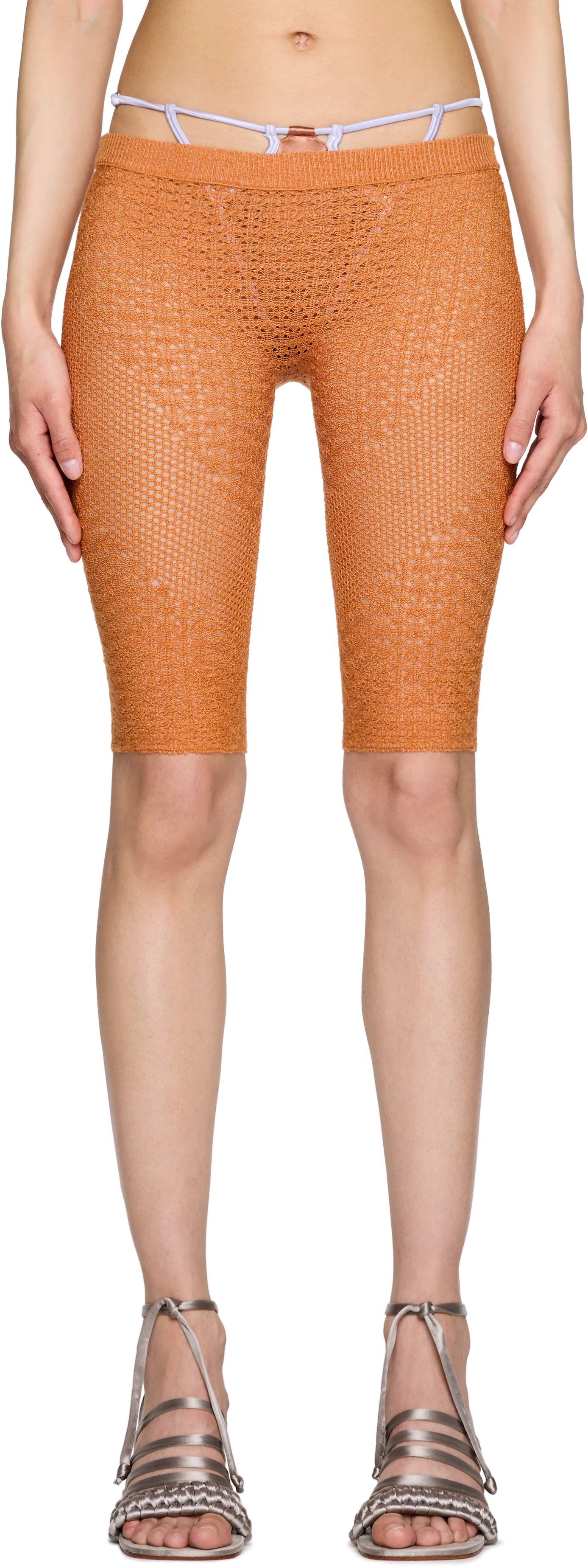 Isa Boulder Lace Trimmed Biker Shorts