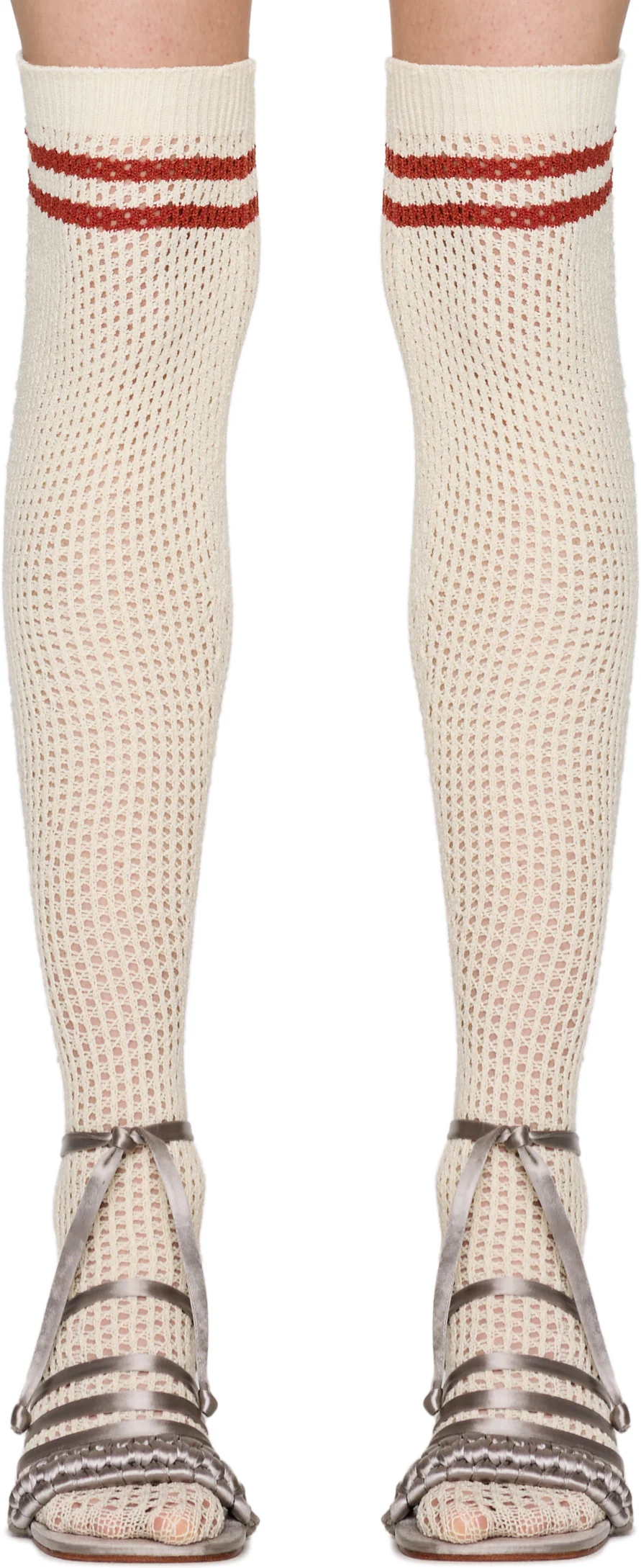 Isa Boulder High Knee Striped Crochet Socks