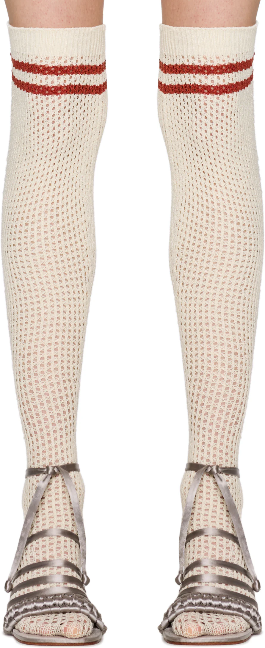 Isa Boulder High Knee Striped Crochet Socks