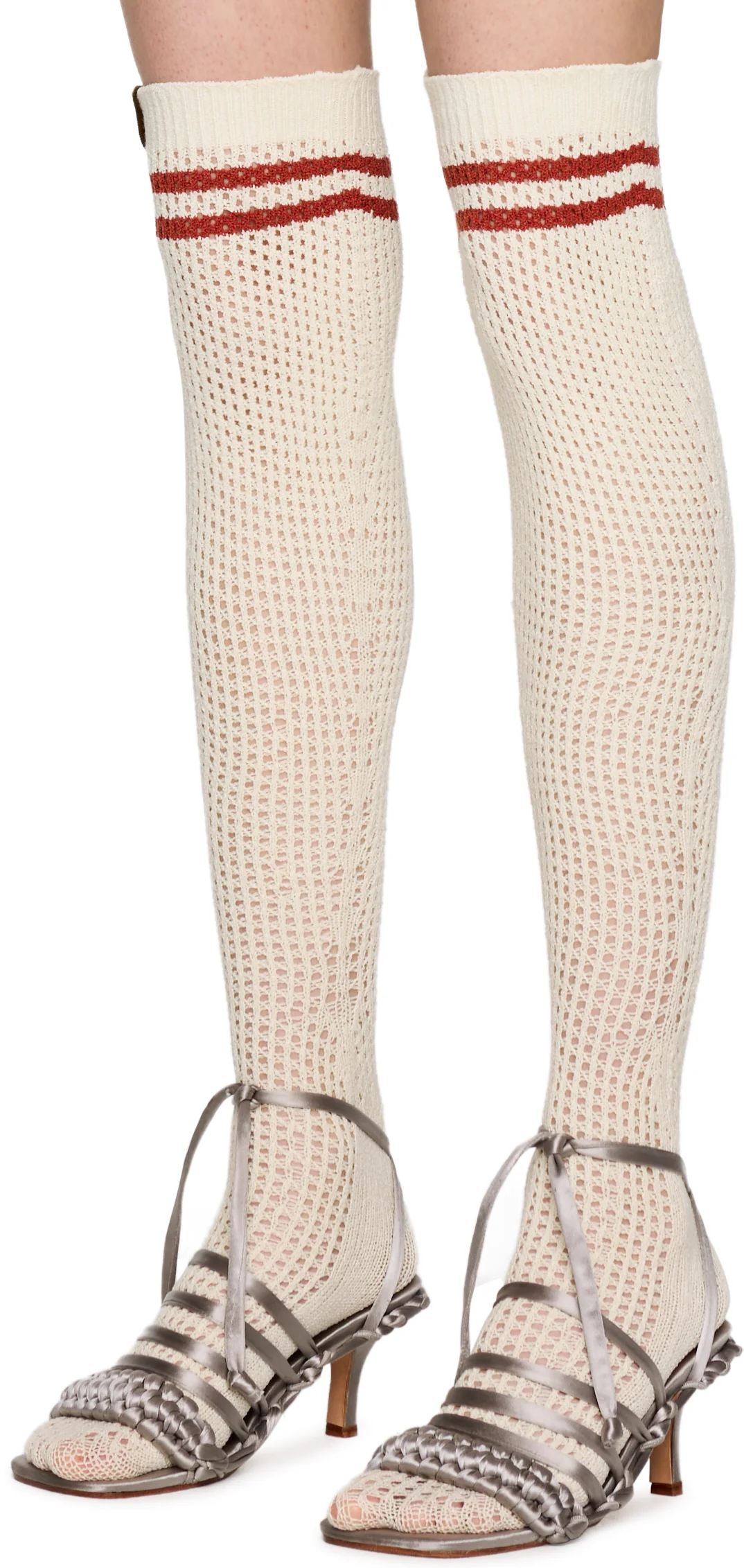 Isa Boulder High Knee Striped Crochet Socks