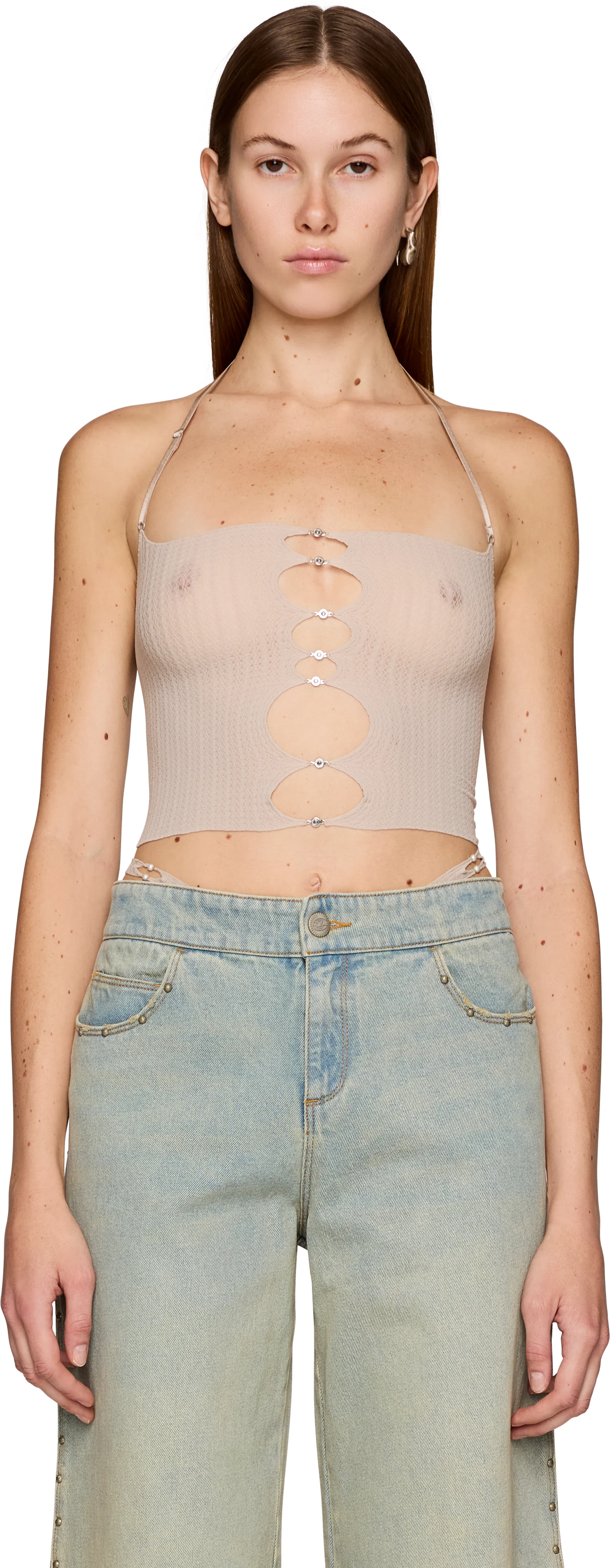 Rui Button Halter Neck Tank Top