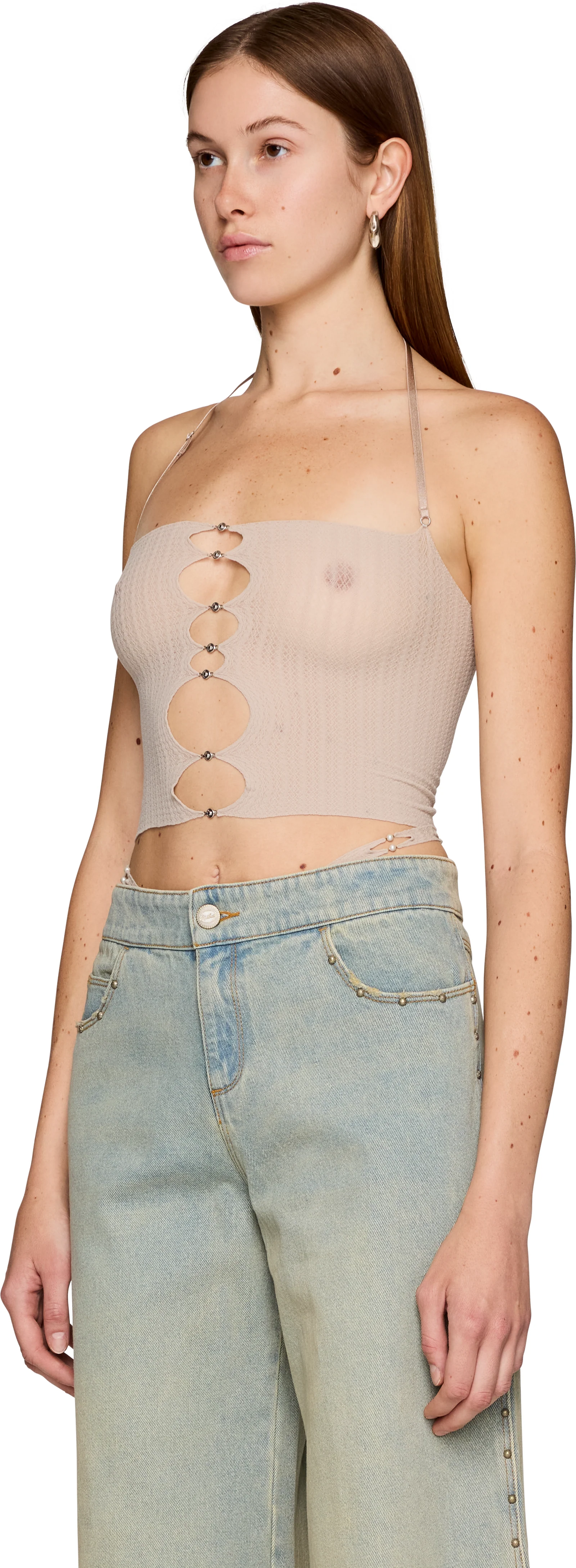 Rui Button Halter Neck Tank Top