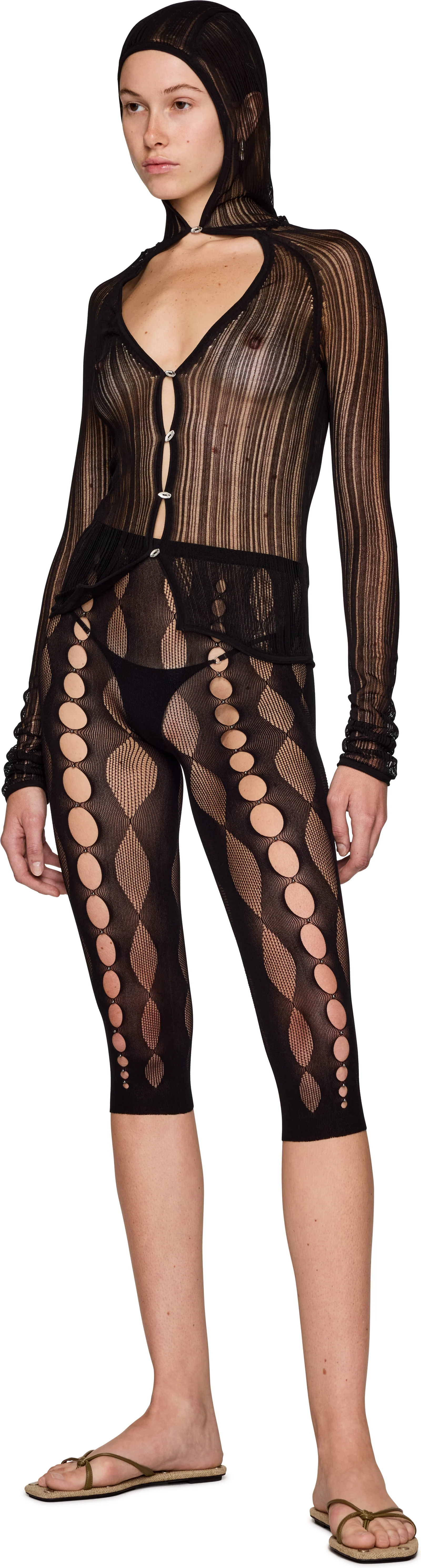 Rui Semi-Sheer Hood Cardigan