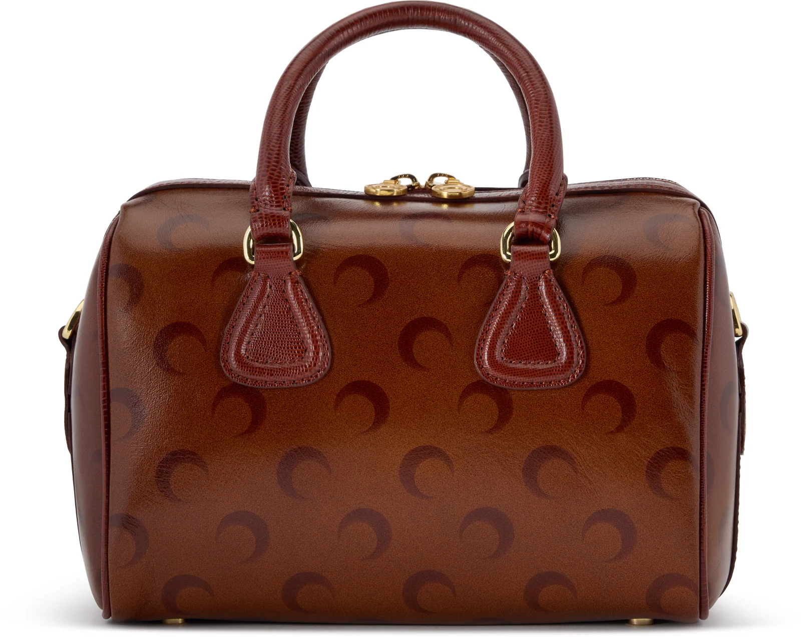 Marine Serre Moon Airbrushed Leather Strike Crossbody Bag