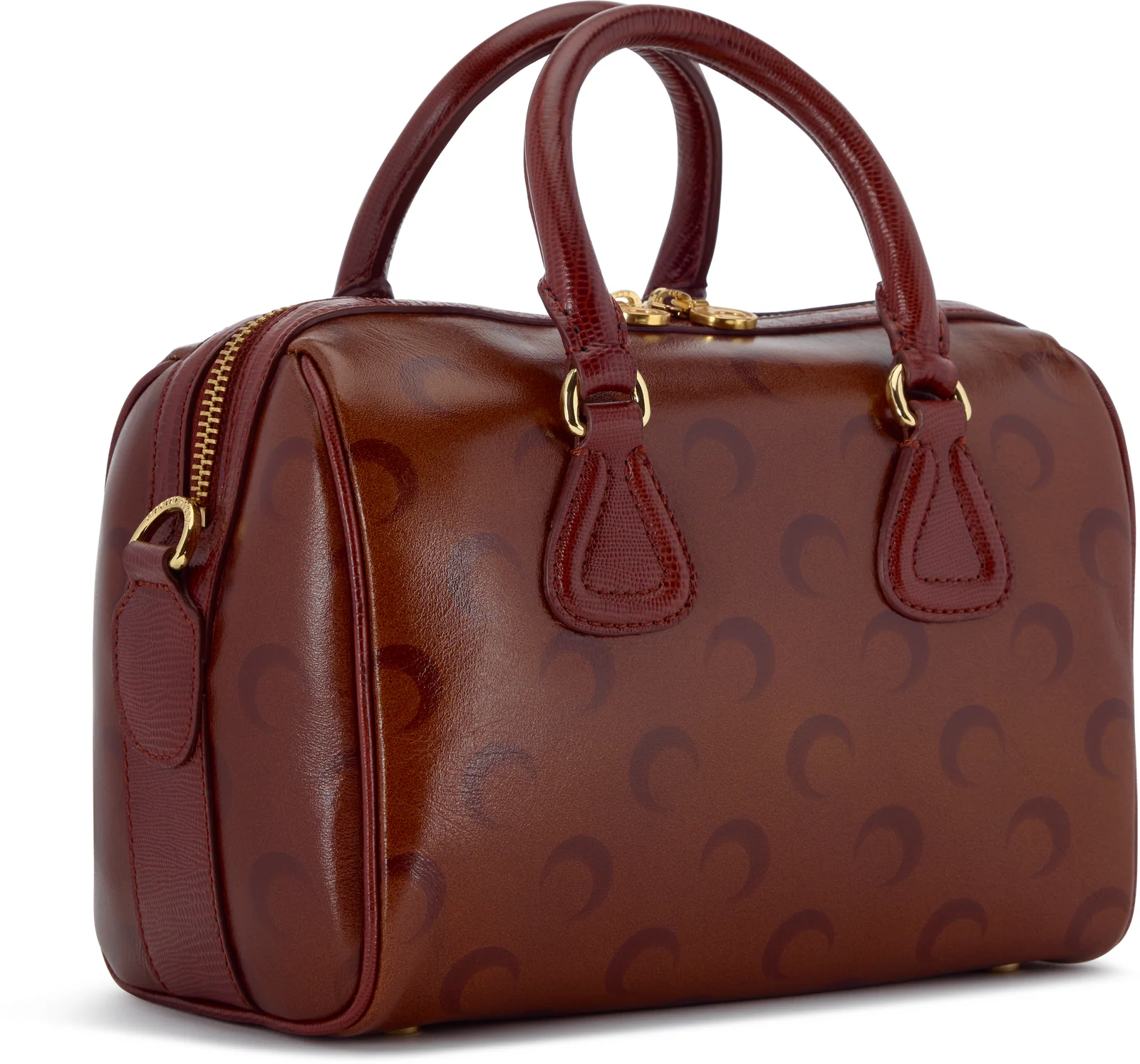 Marine Serre Moon Airbrushed Leather Strike Crossbody Bag