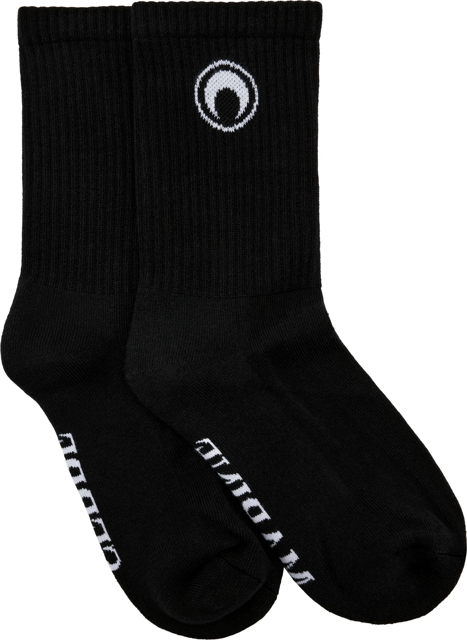 Marine Serre Moon Logo Ribbed Knit Crew Socks