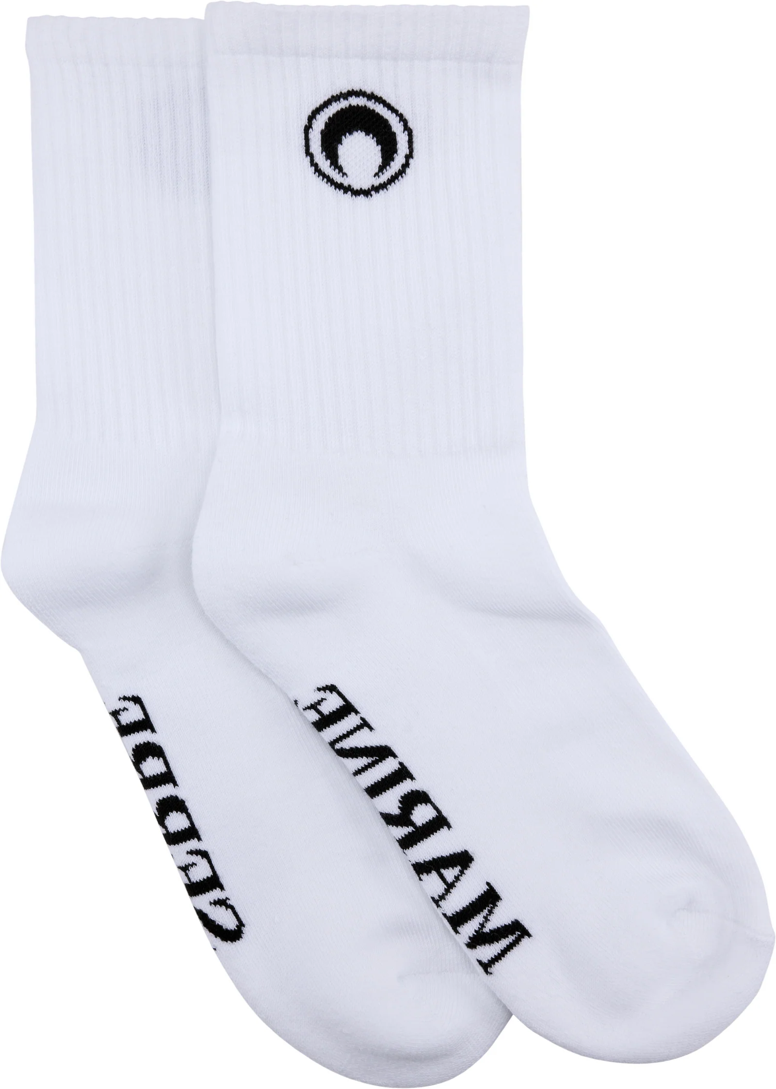 Marine Serre Moon Logo Ribbed Knit Crew Socks