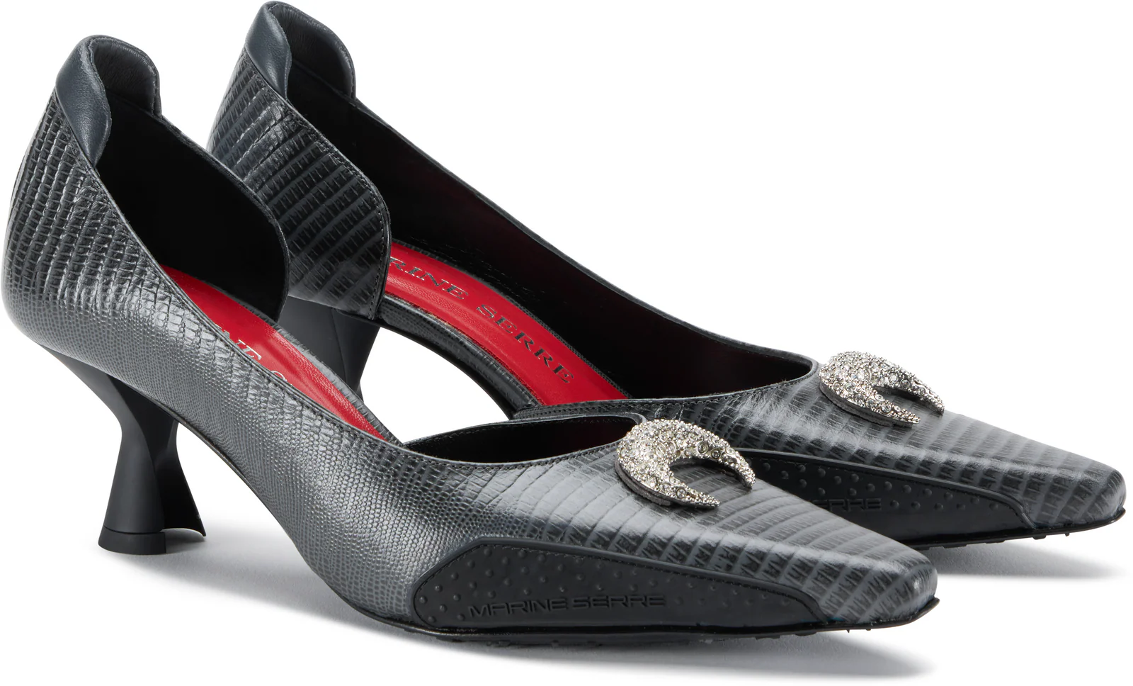 Marine Serre Lizard Printed Leather MS Pump Heels