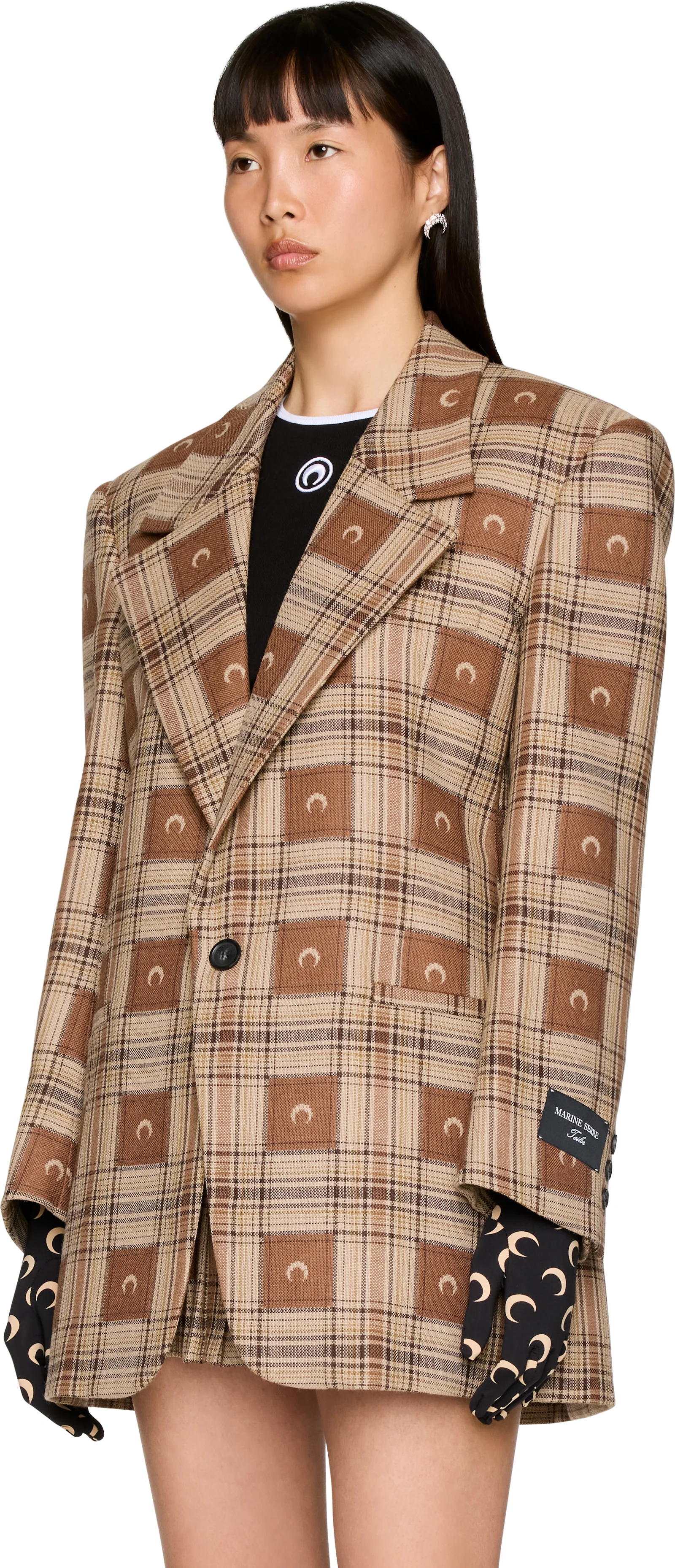 Marine Serre Moon Checks Jacquard Boxy Jacket