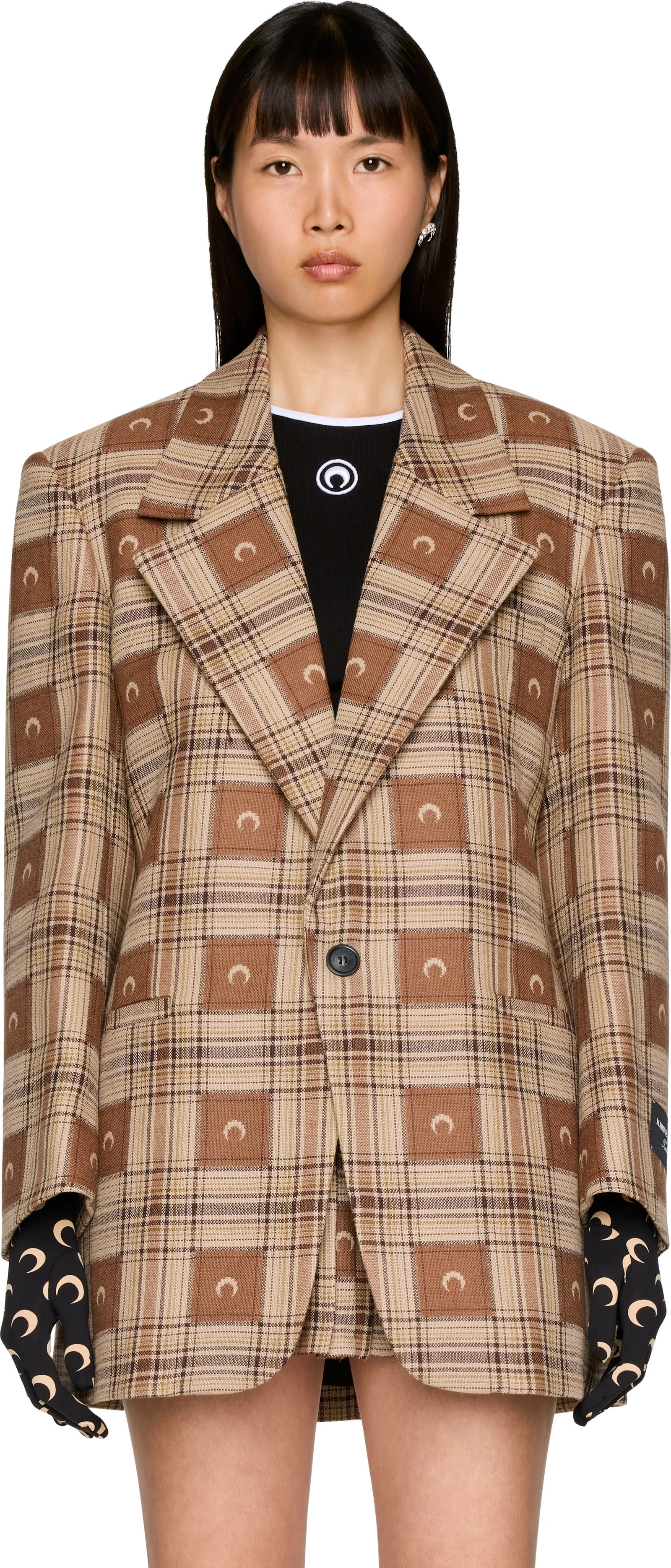 Marine Serre Moon Checks Jacquard Boxy Jacket