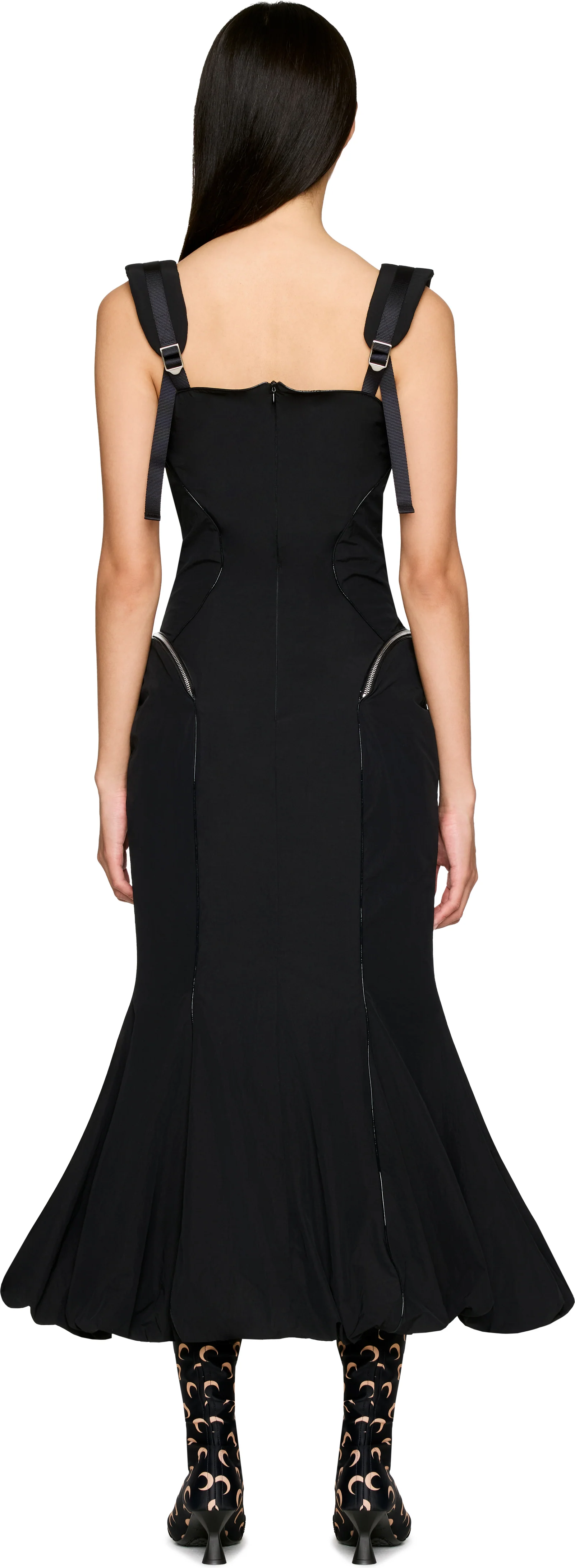 Marine Serre Recycled Nylon Bustier Midi Dress