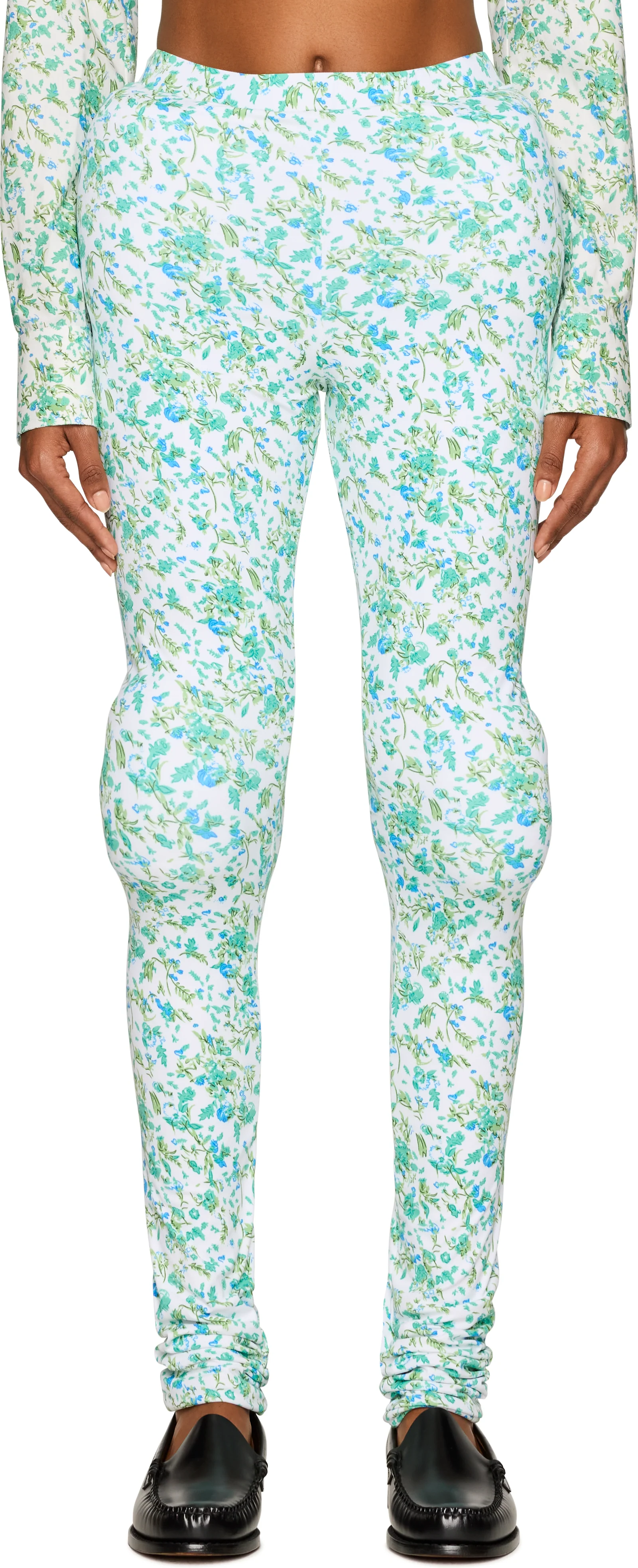 Duran Lantink Printed Flowers Padded Jersey Leggings