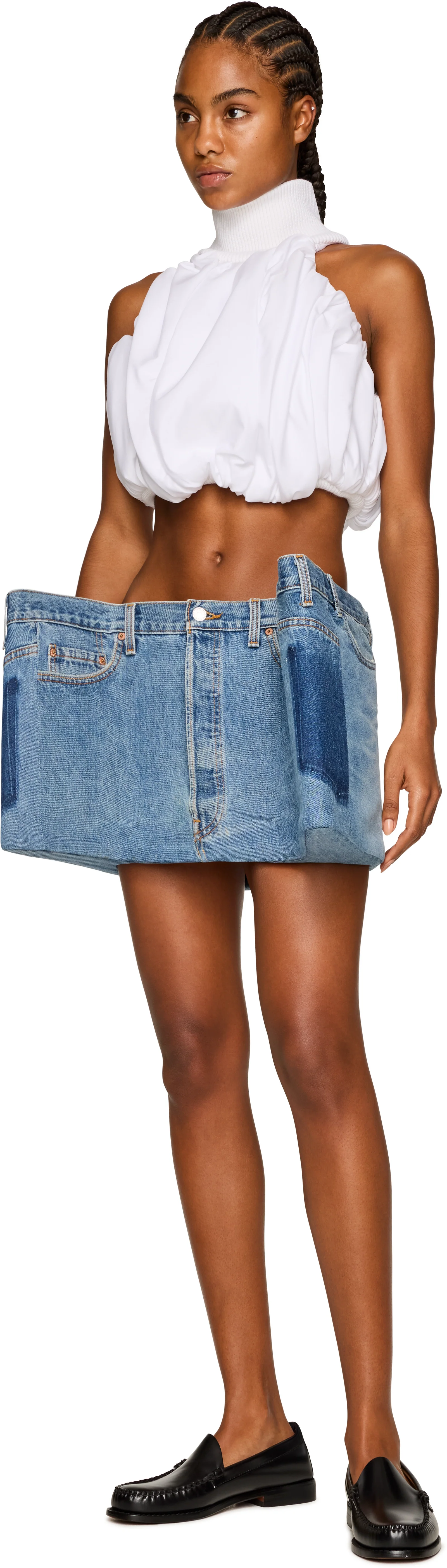 Duran Lantink Sculptural Padded Denim Skirt