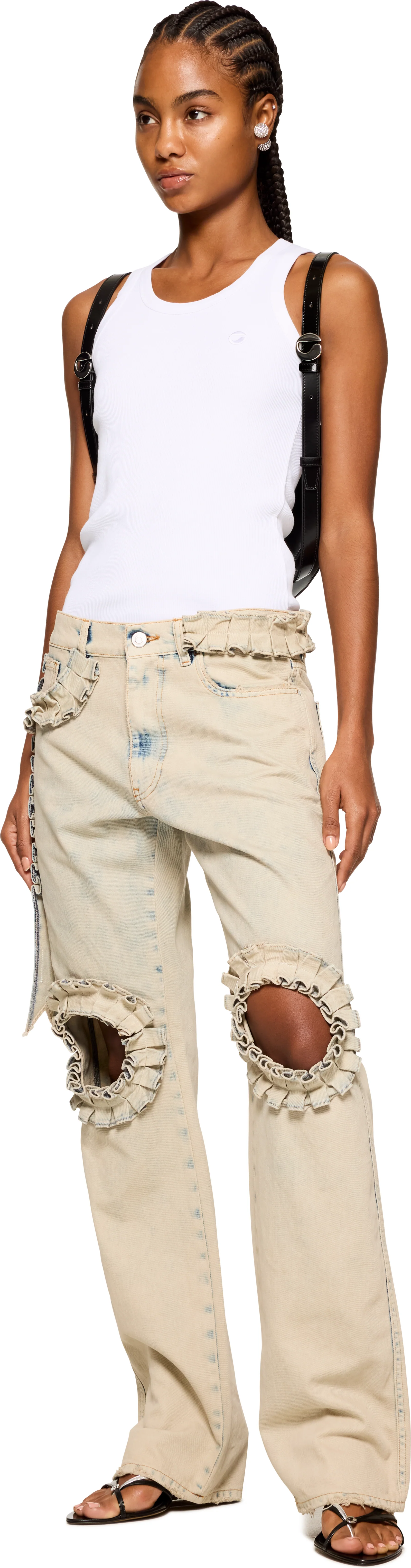 Coperni Ruffled Boyfriend Jeans