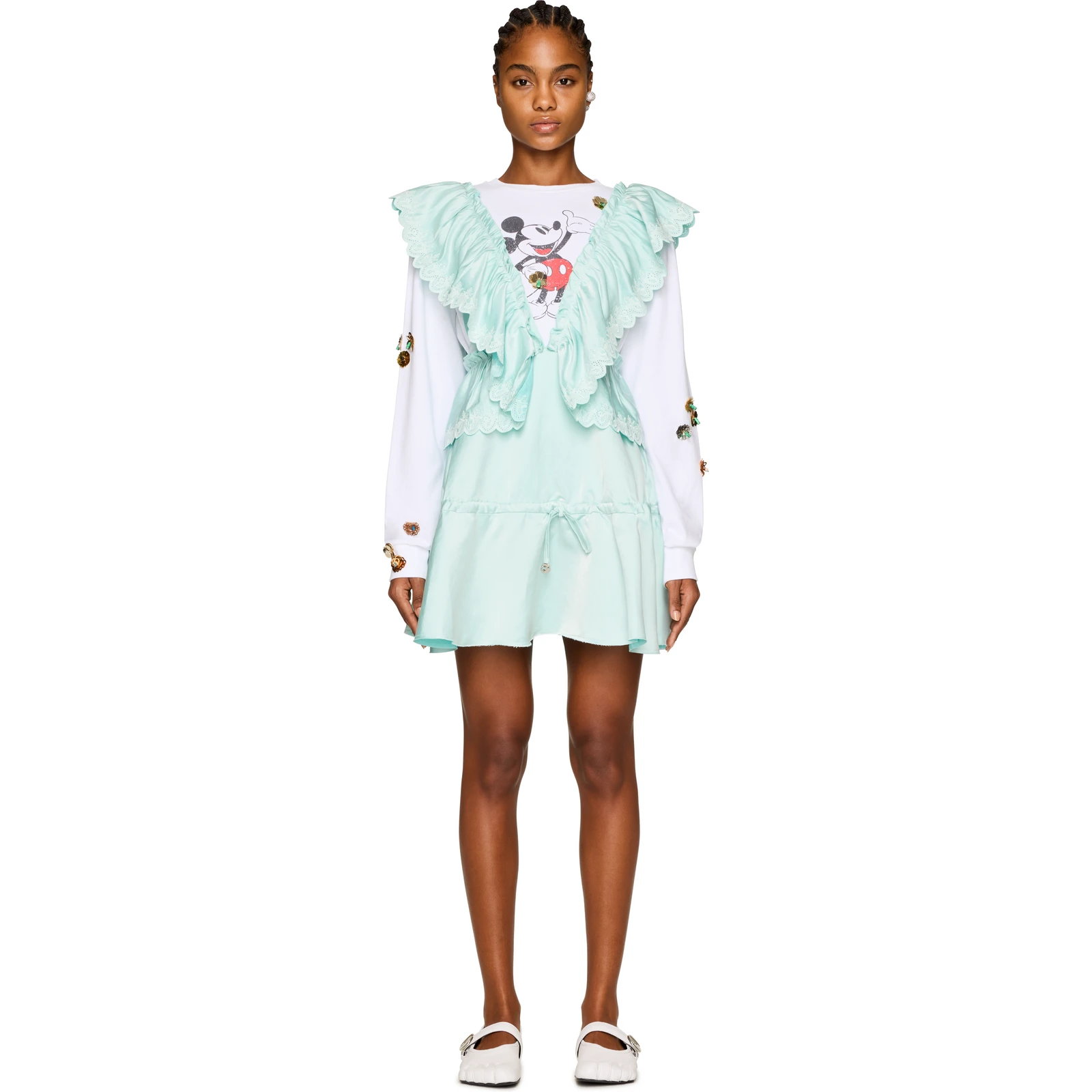 coperni green dress Twisted Princess Mini in gold beaded dress