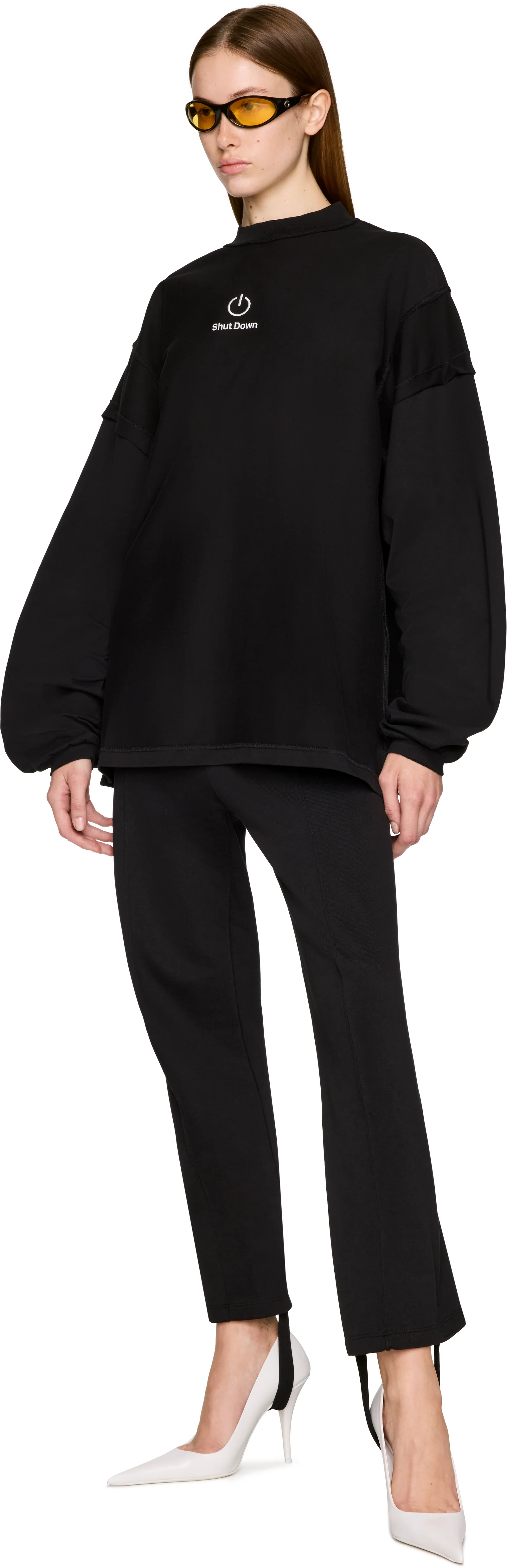 VETEMENTS Shut Down' Embroidered Reworked Longsleeve T-Shirt