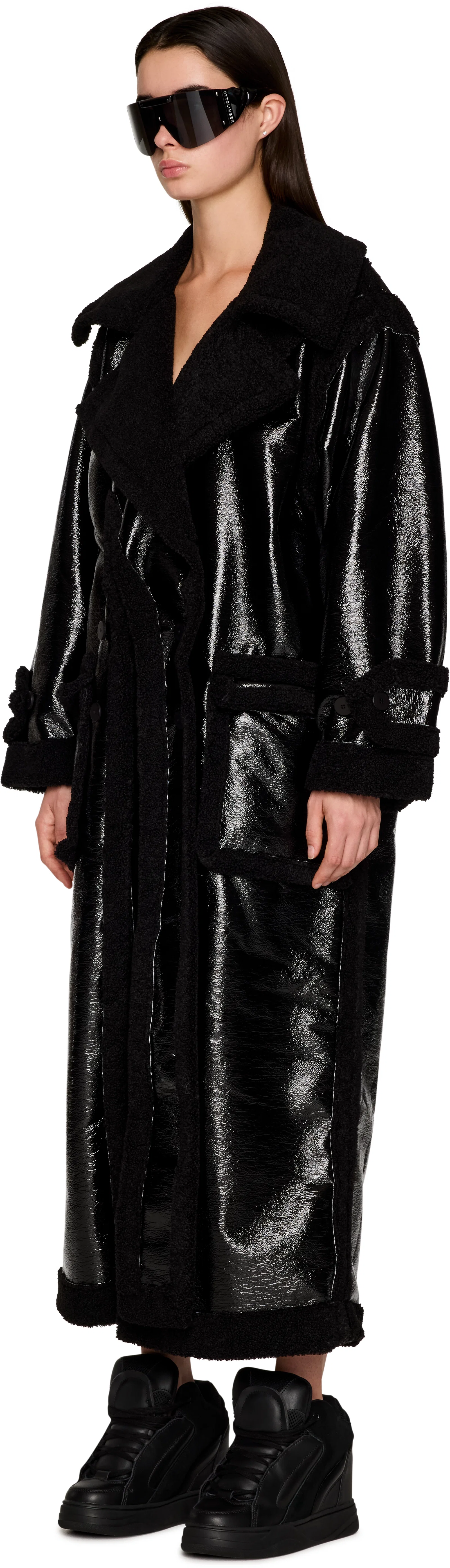 Ottolinger Oversized Split Faux-Leather Coat