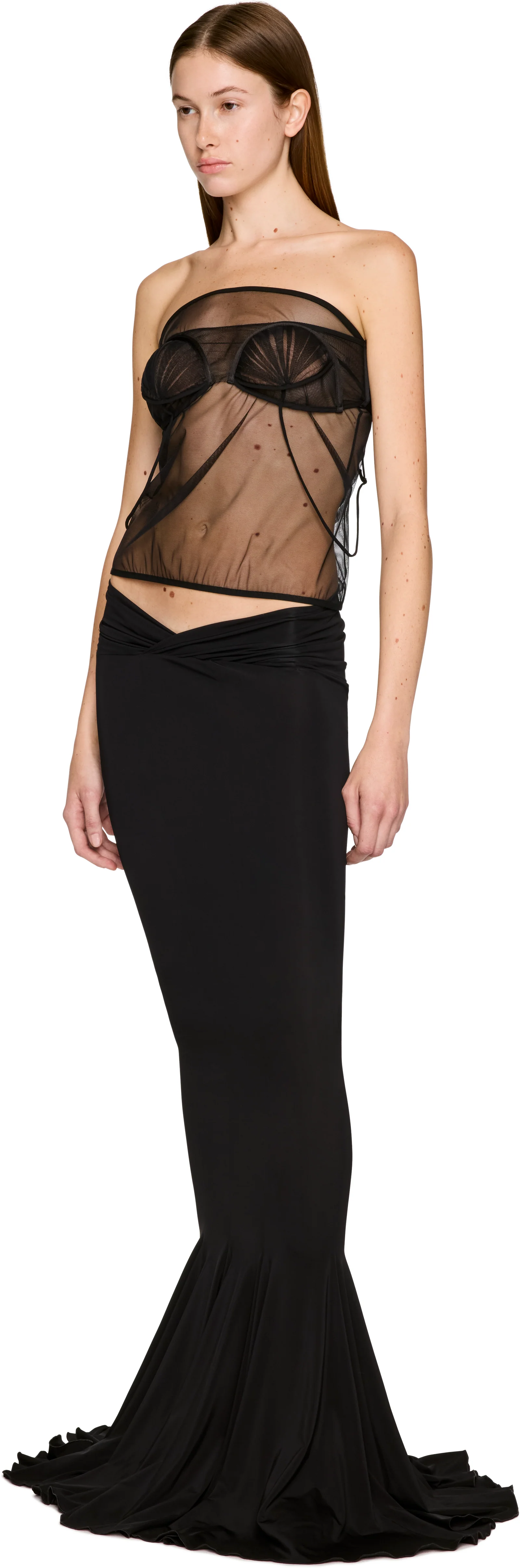 Nensi Dojaka Upside Down Pleated Bra Top